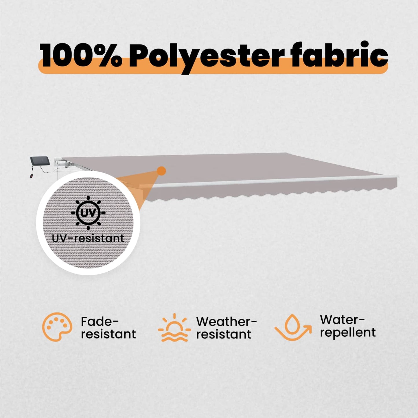 Retractable Awning Light Grey 450 x 300 cm Fabric and Aluminium