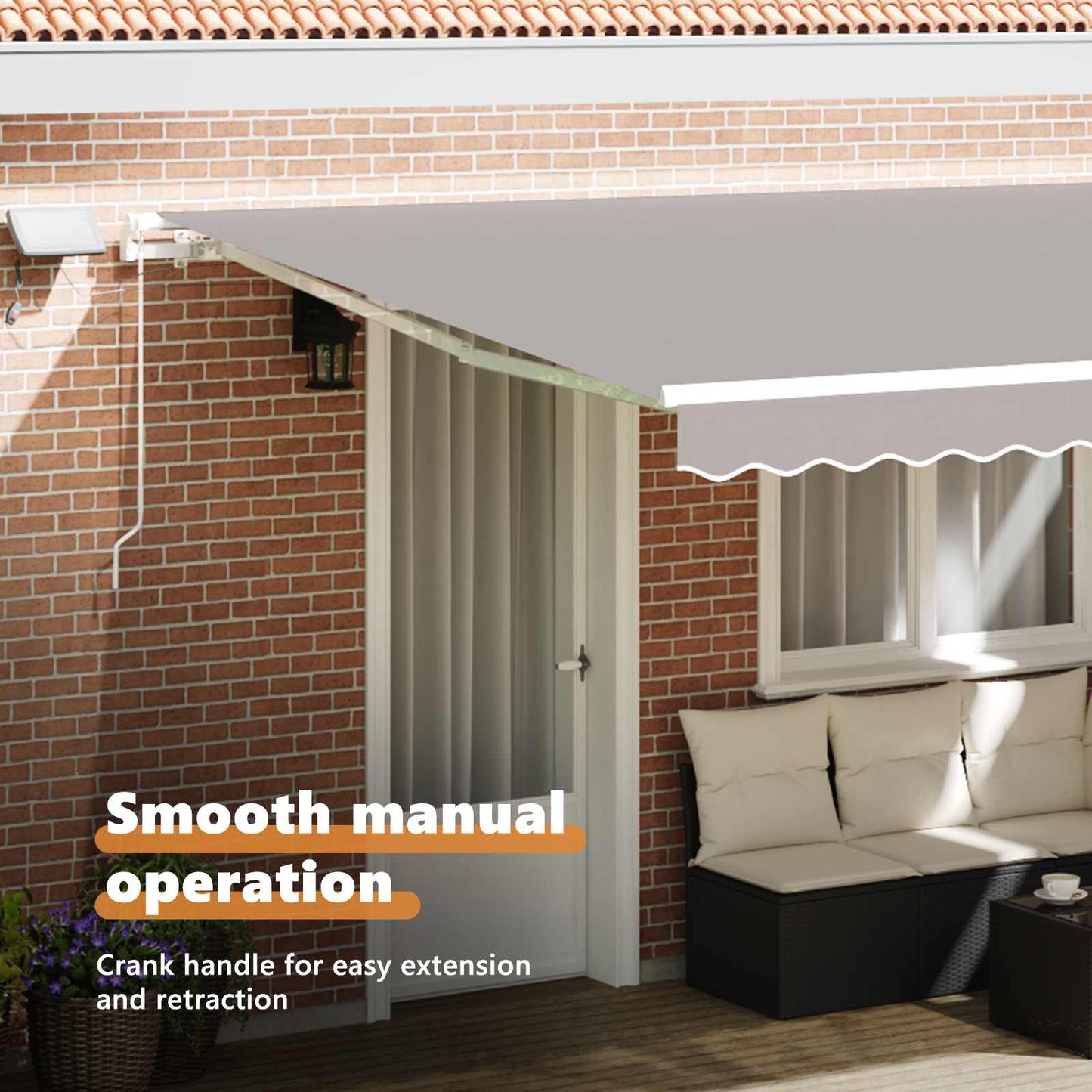 Retractable Awning Light Grey 450 x 300 cm Fabric and Aluminium