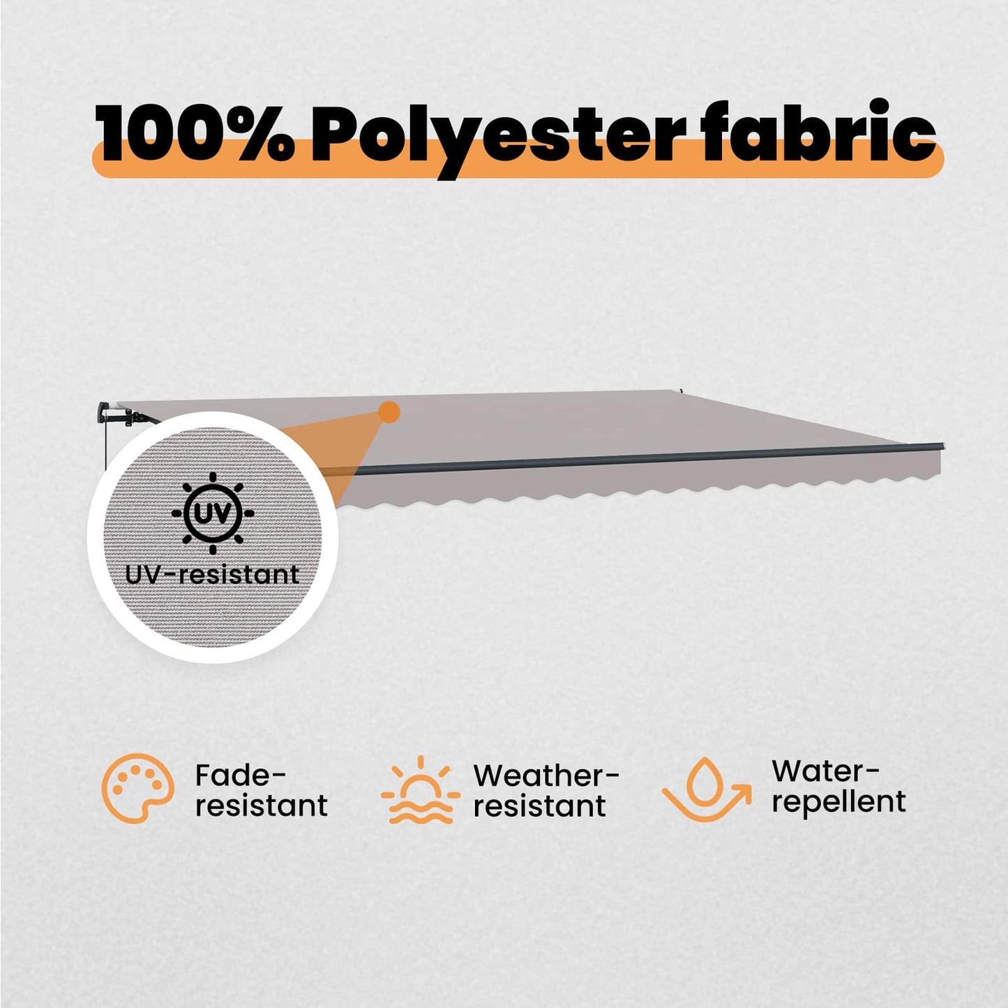 Retractable Awning Light Grey 450 x 300 cm