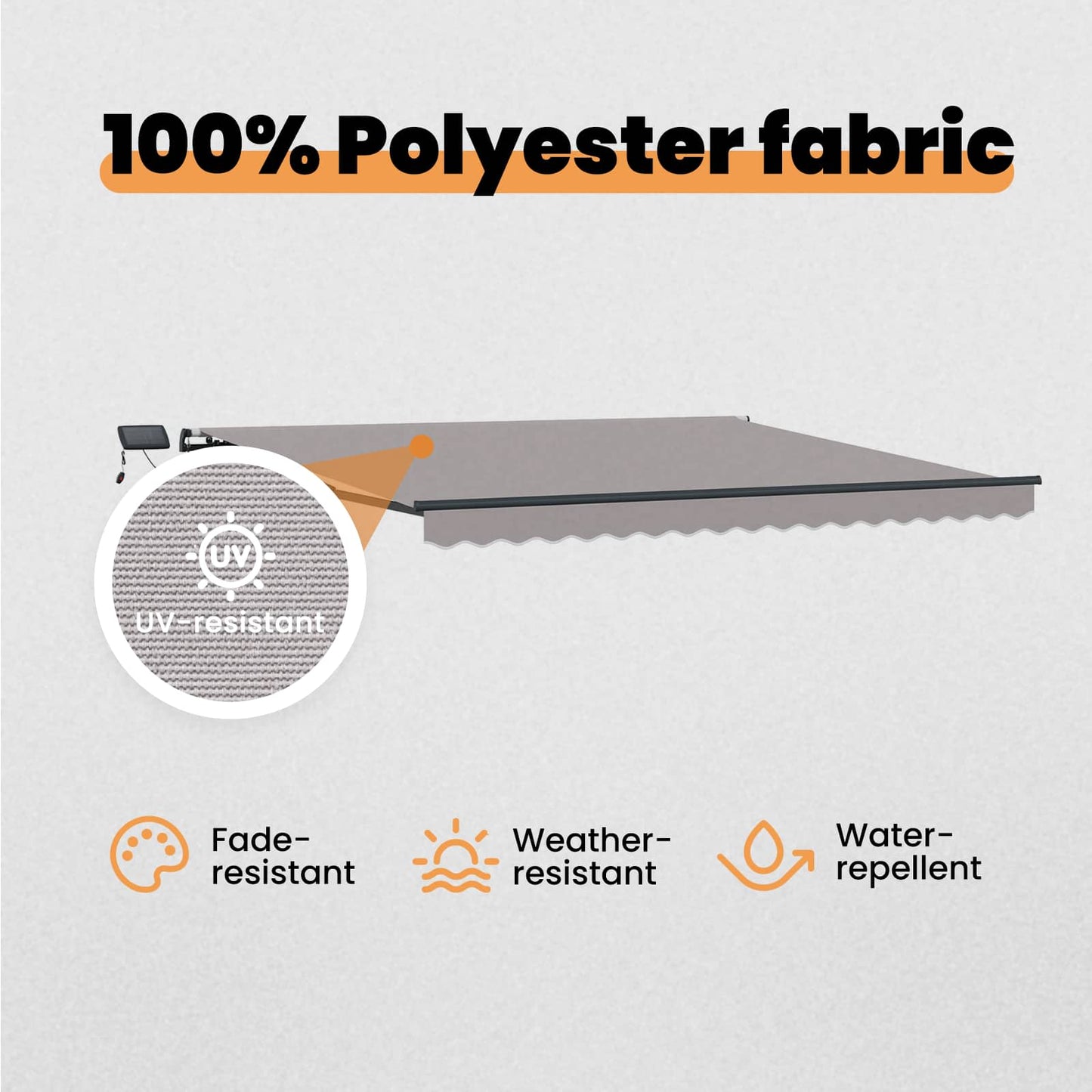Retractable Awning Light Grey 450 x 300 cm Fabric and Aluminium