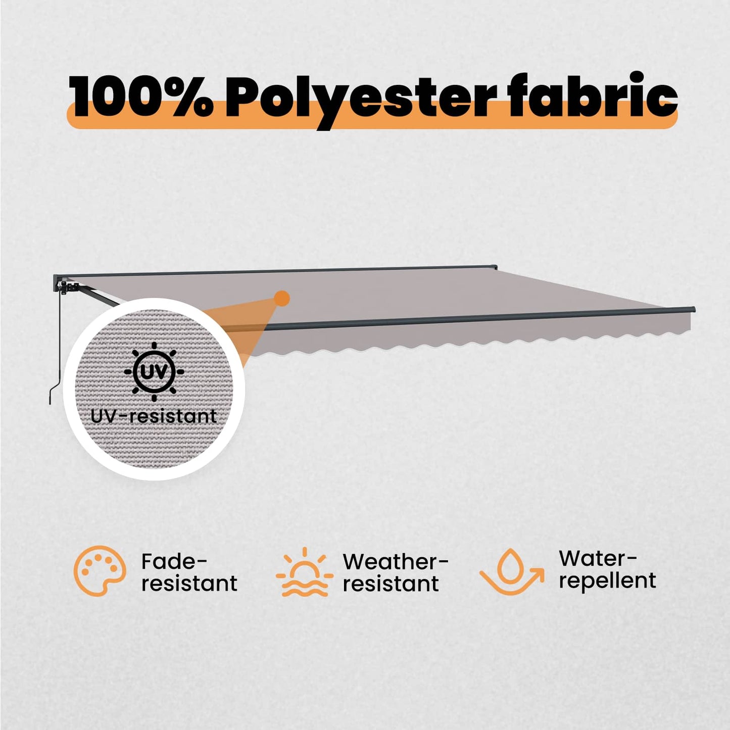 Awning Frame Light Grey 450 x 300 cm Polyester with PU coating