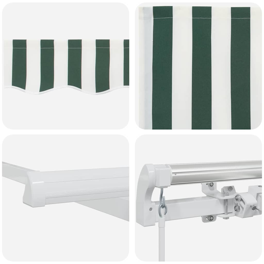 Awning Green and White 450 x 300 x 165 cm Polyester and Metal