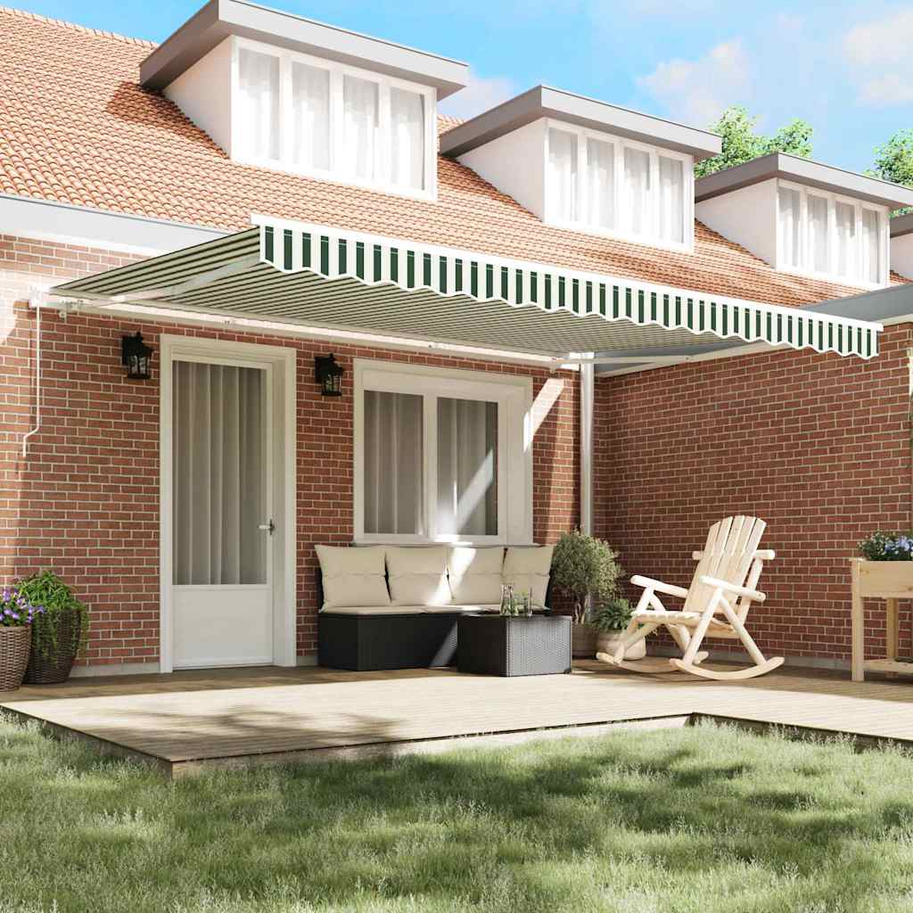 Awning Green and White 450 x 300 x 165 cm Polyester and Metal