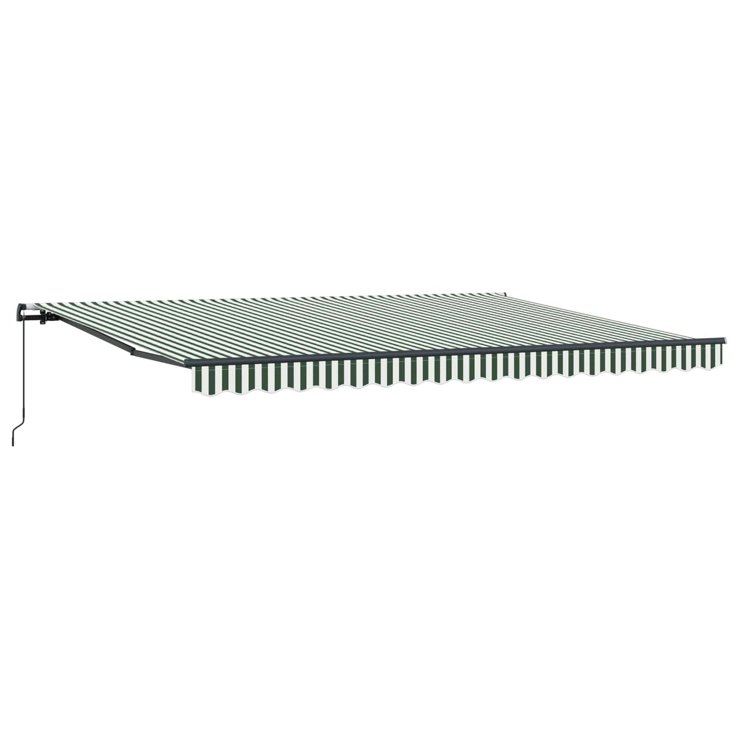 Retractable Awning Manual Green and White 450 x 300 cm