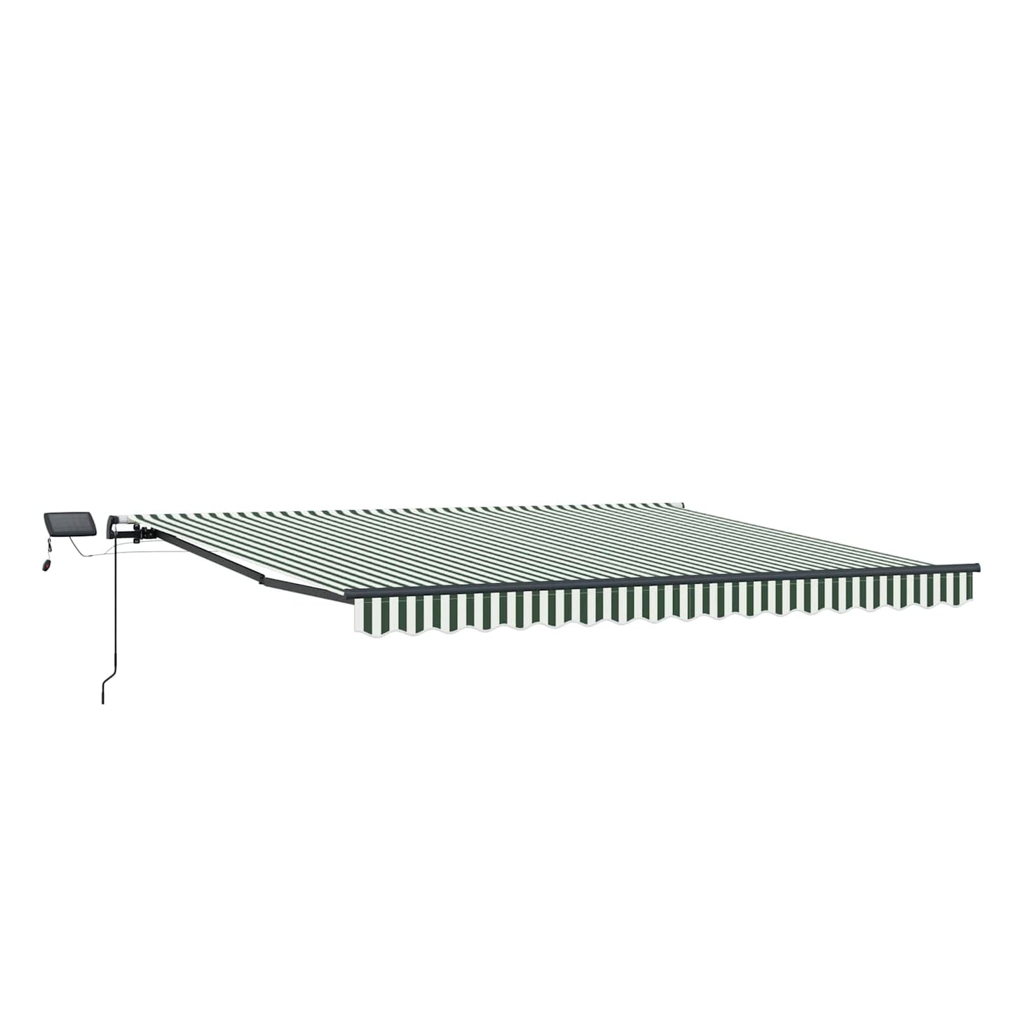 Retractable Awning Green and white 450 x 300 cm Fabric