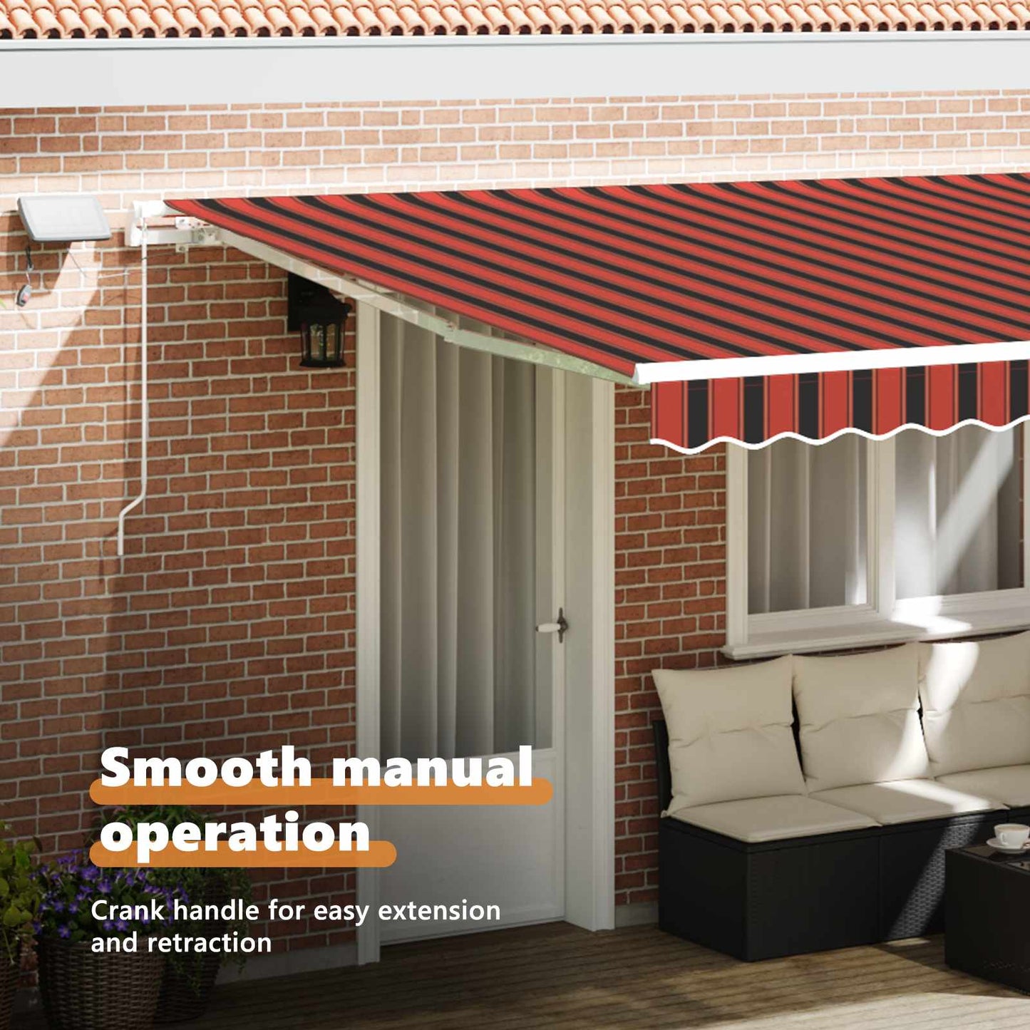 Retractable Awning Orange and brown 450 x 350 cm