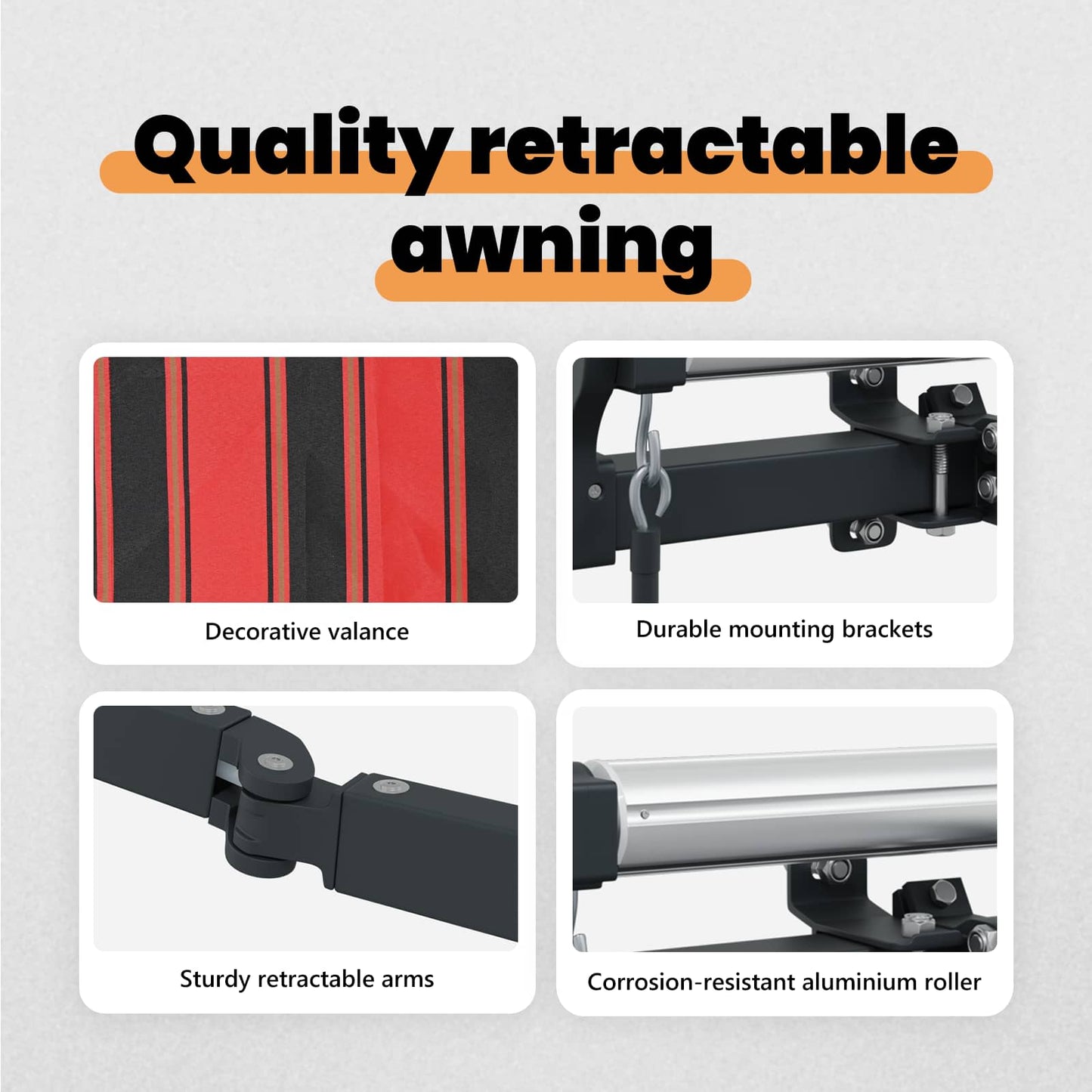Retractable Awning Orange and brown 450 x 350 cm