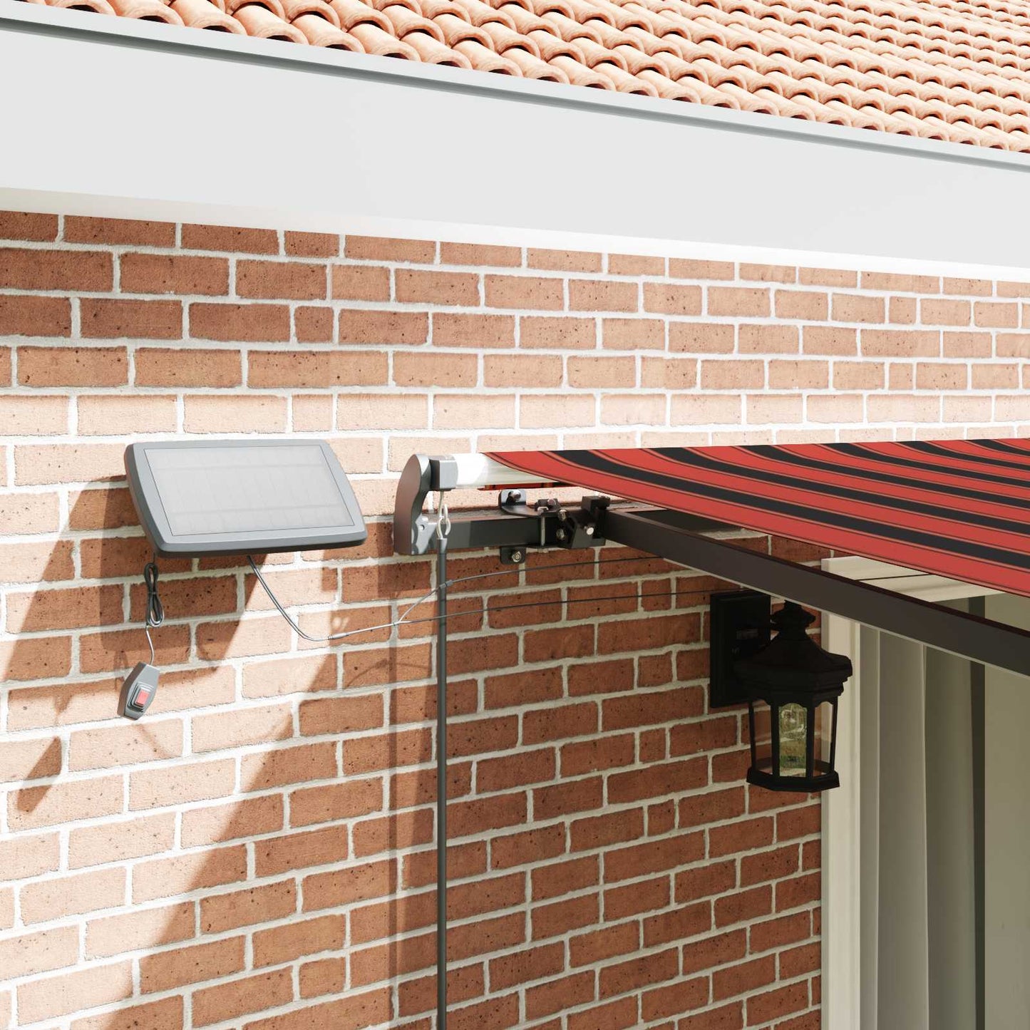 Retractable Awning Manual Orange and brown 450 x 350 cm Fabric