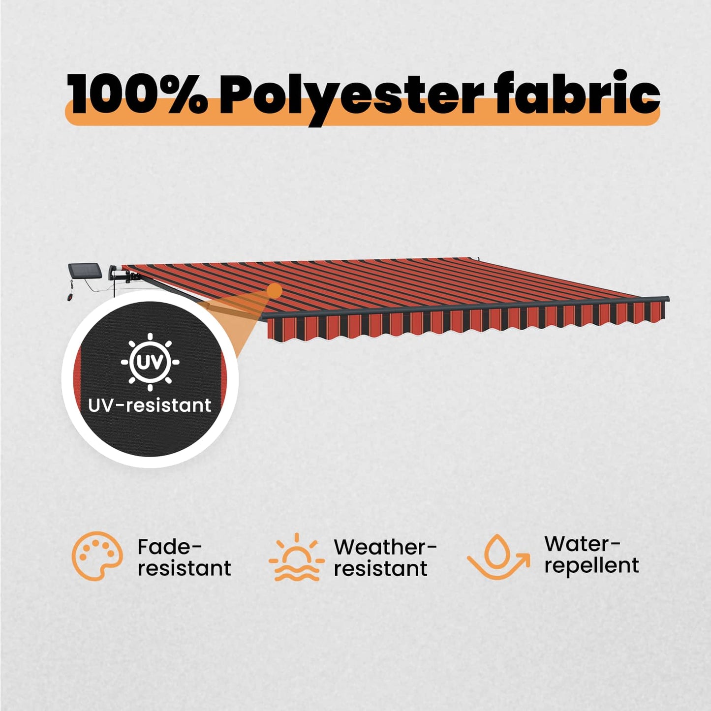 Retractable Awning Orange and brown 450 x 350 cm