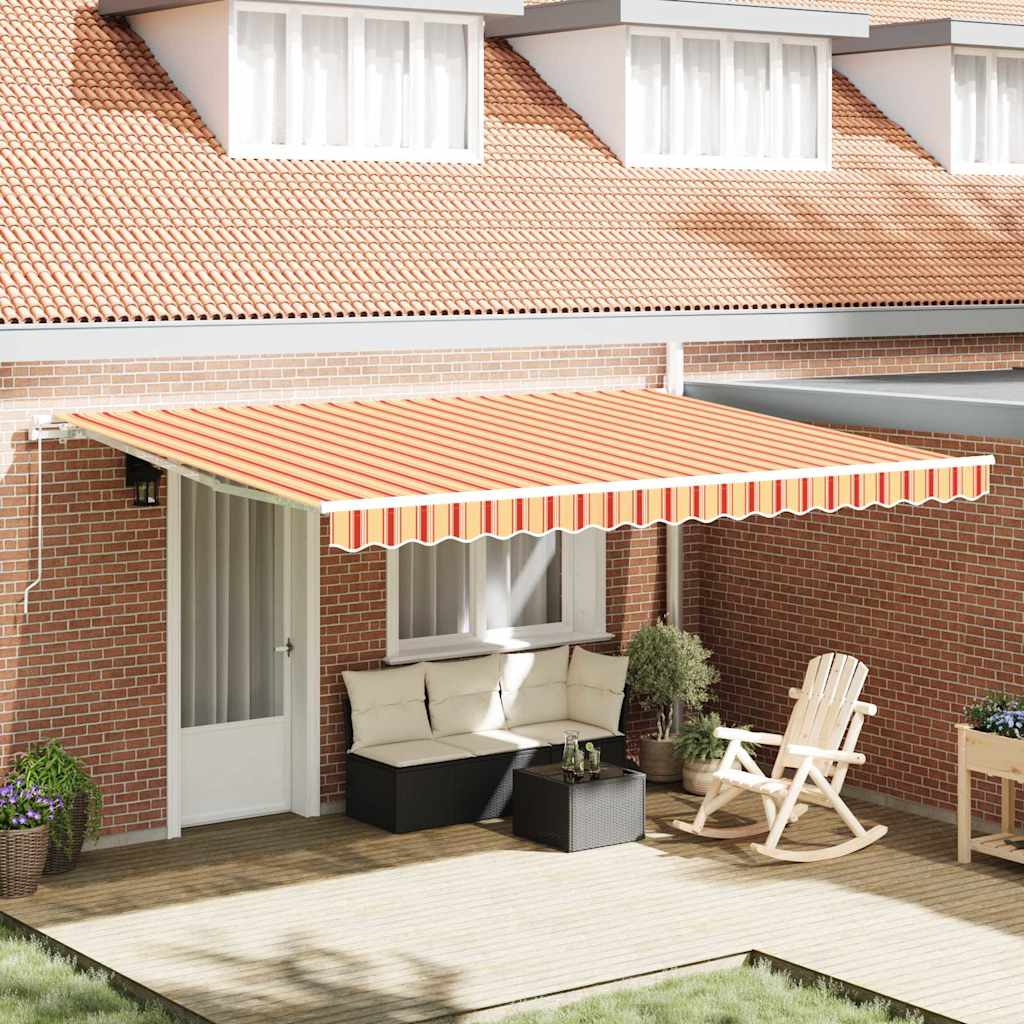 Retractable Awning Yellow and Orange 450 x 350 x 165 cm