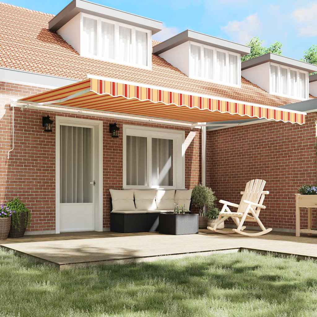 Retractable Awning Yellow and Orange 450 x 350 x 165 cm