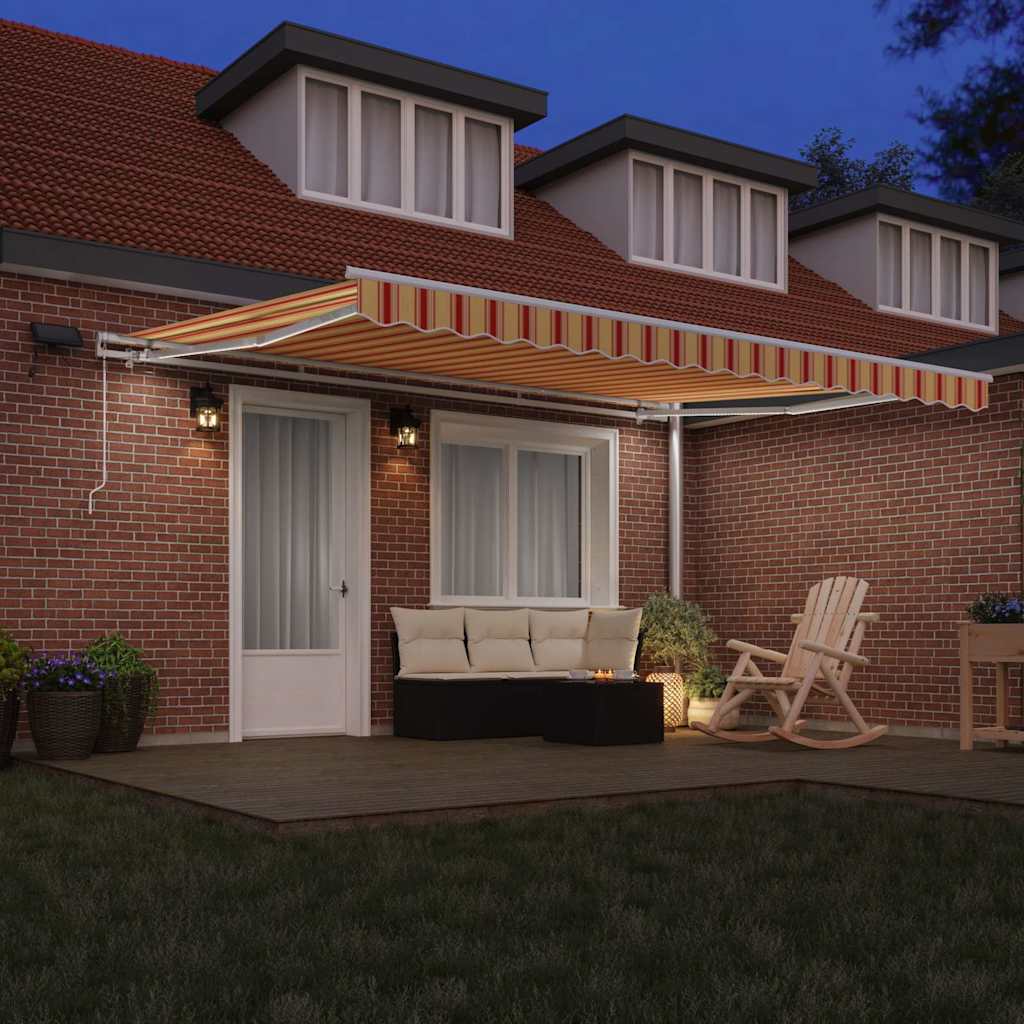 Retractable Awning Yellow and Orange 450 x 350 cm