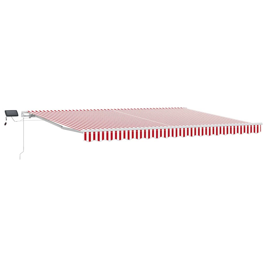 Retractable Awning Red and White 450 x 350 cm Fabric and Steel
