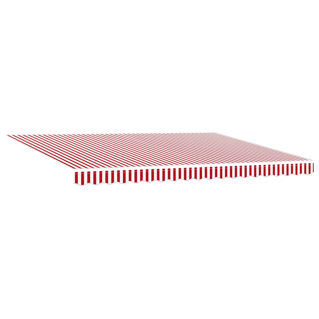 Retractable Awning Red and White 450 x 350 cm Fabric and Steel