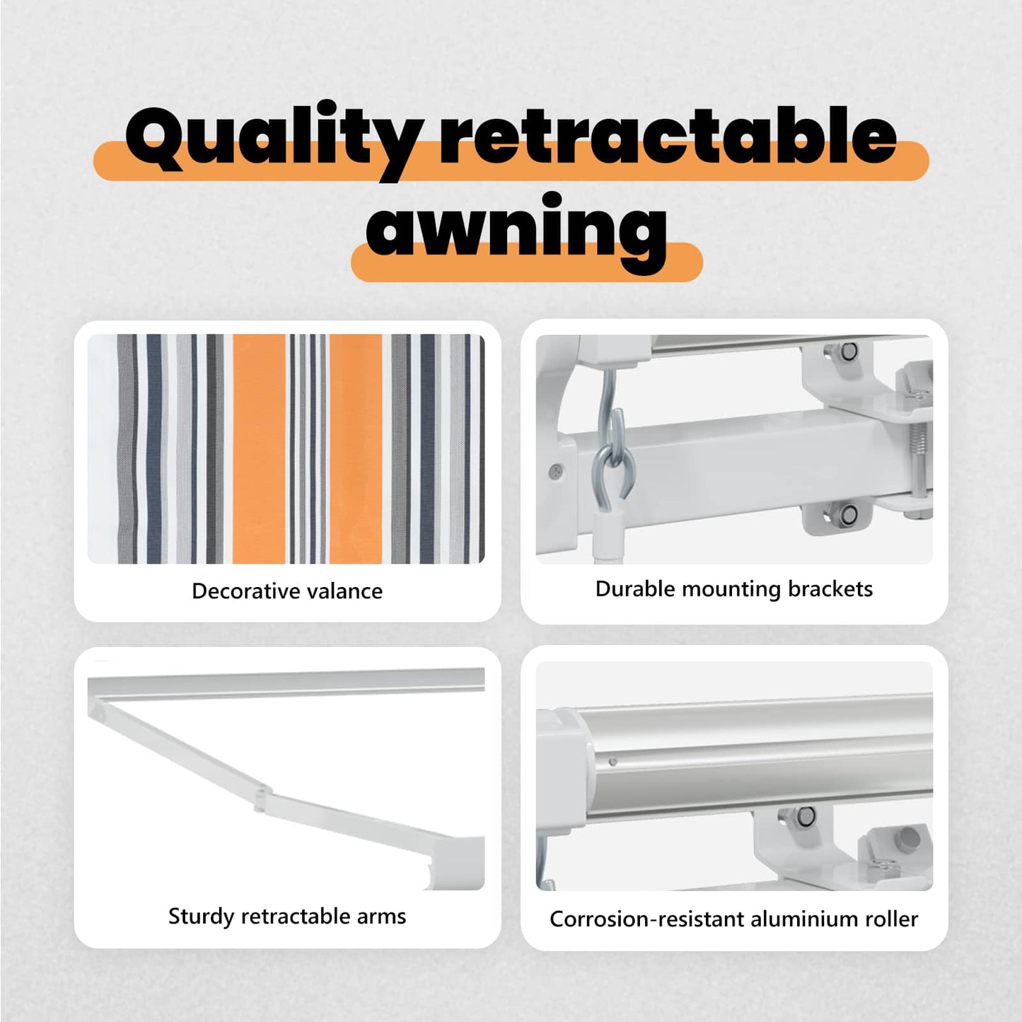 Retractable Awning Multicolour 450 x 350 x 165 cm