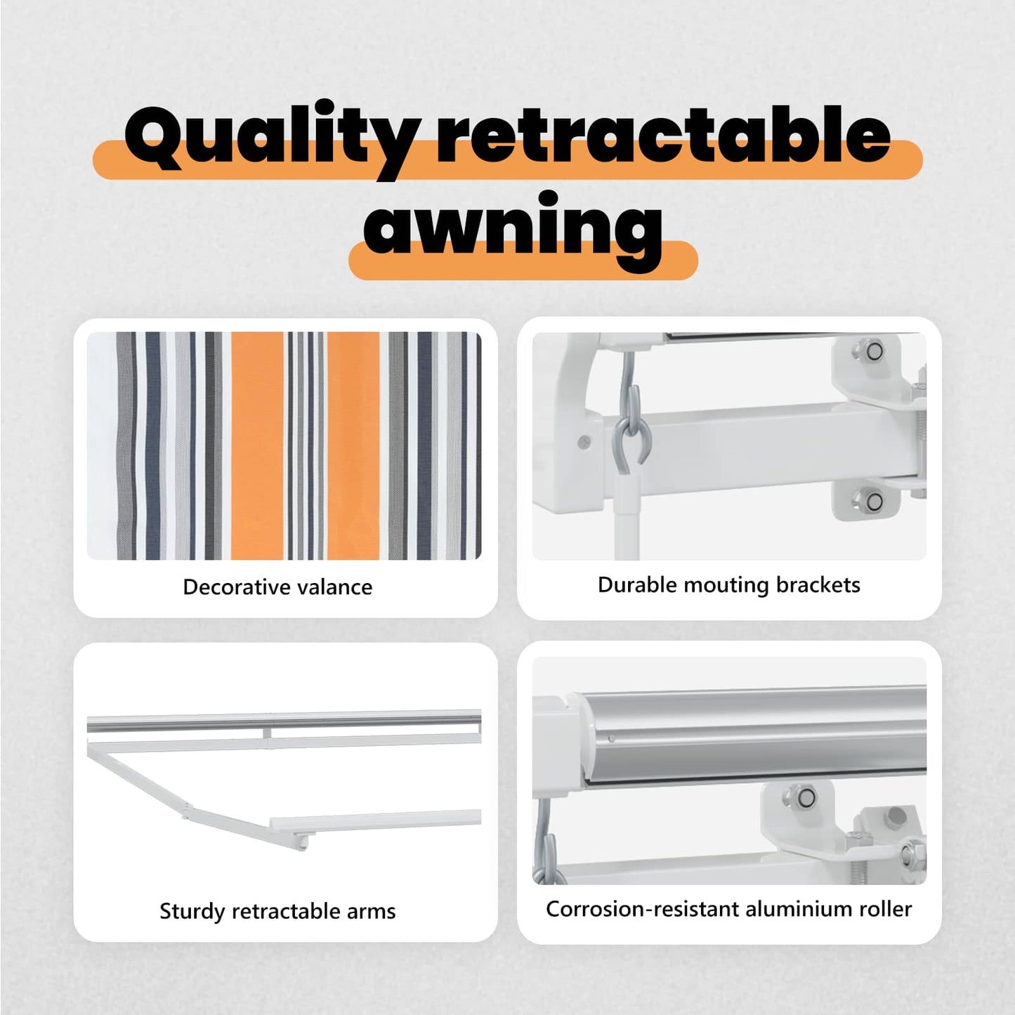 Retractable Awning Multicolour 450 x 350 cm