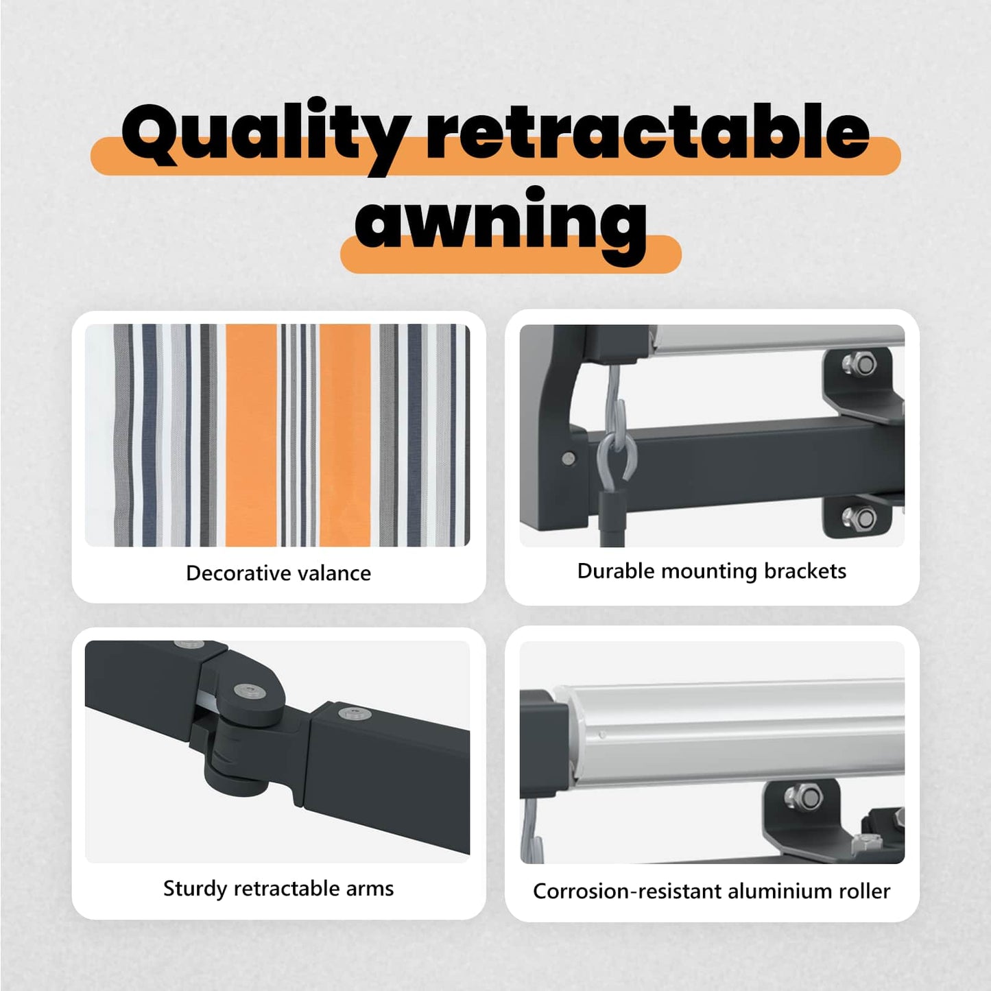 Retractable Awning Multicolour 450 x 350 cm