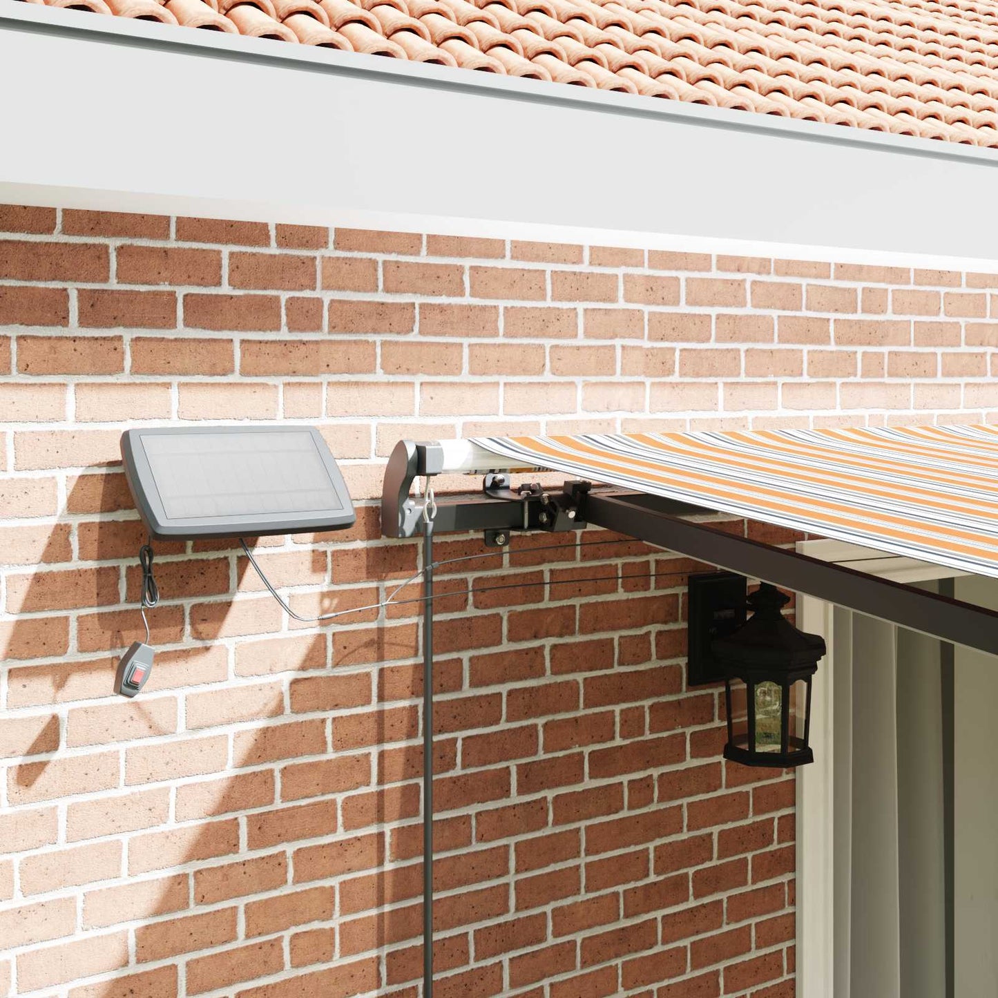 Retractable Awning Manual Multicolour 450 x 350 cm Fabric