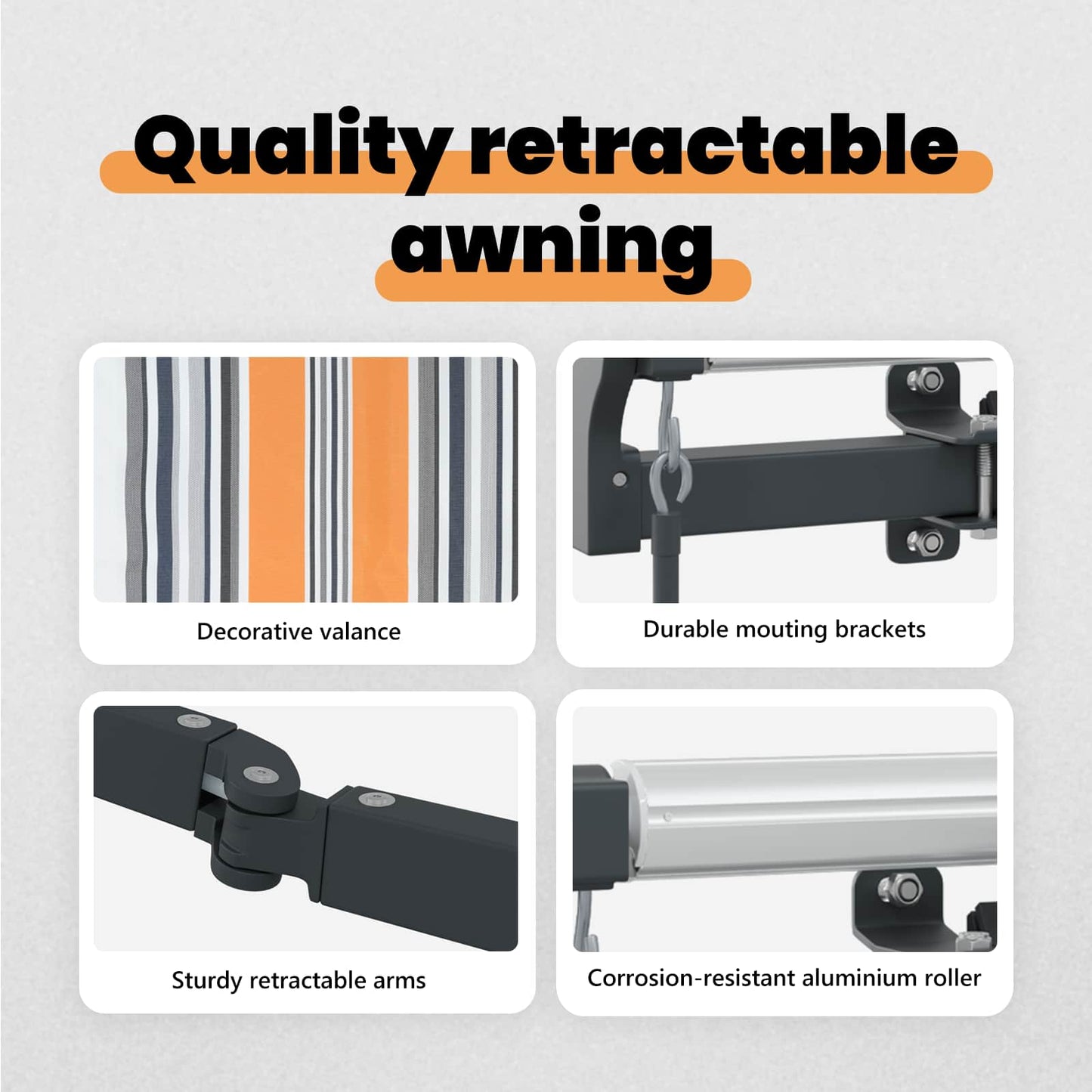Retractable Awning Multicolour 450 x 350 cm