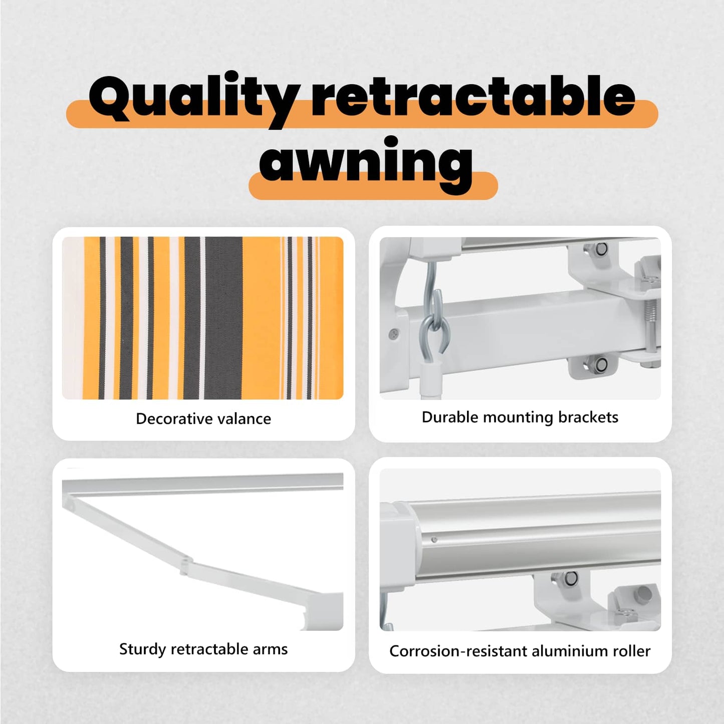 Retractable Awning Multicolour 450 x 350 x 165 cm
