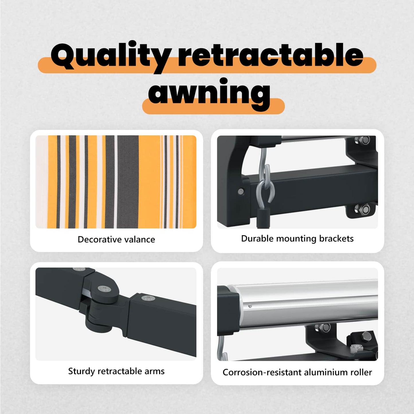 Retractable Awning Multicolour 450 x 350 cm