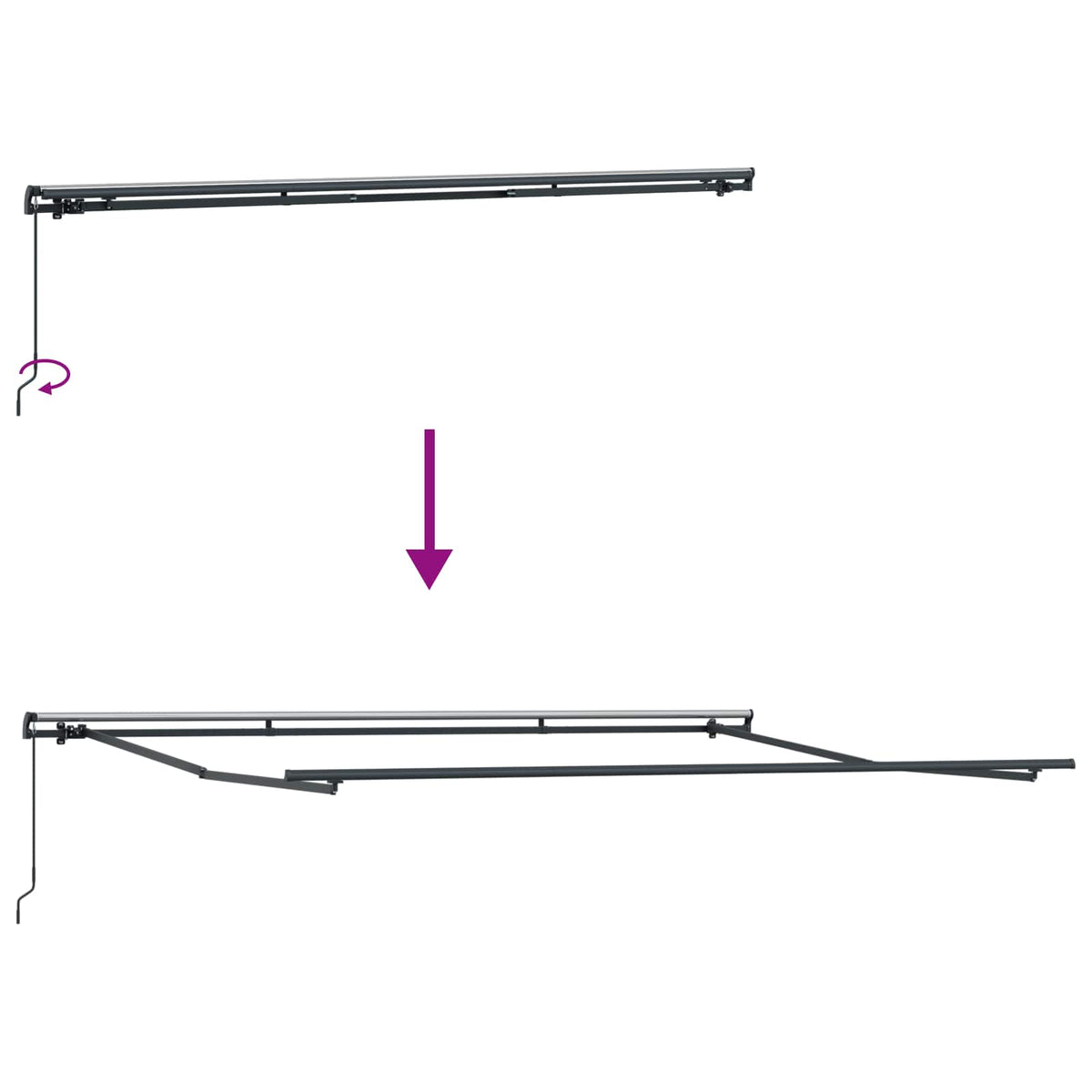 Retractable Awning Multicolour 450 x 350 cm