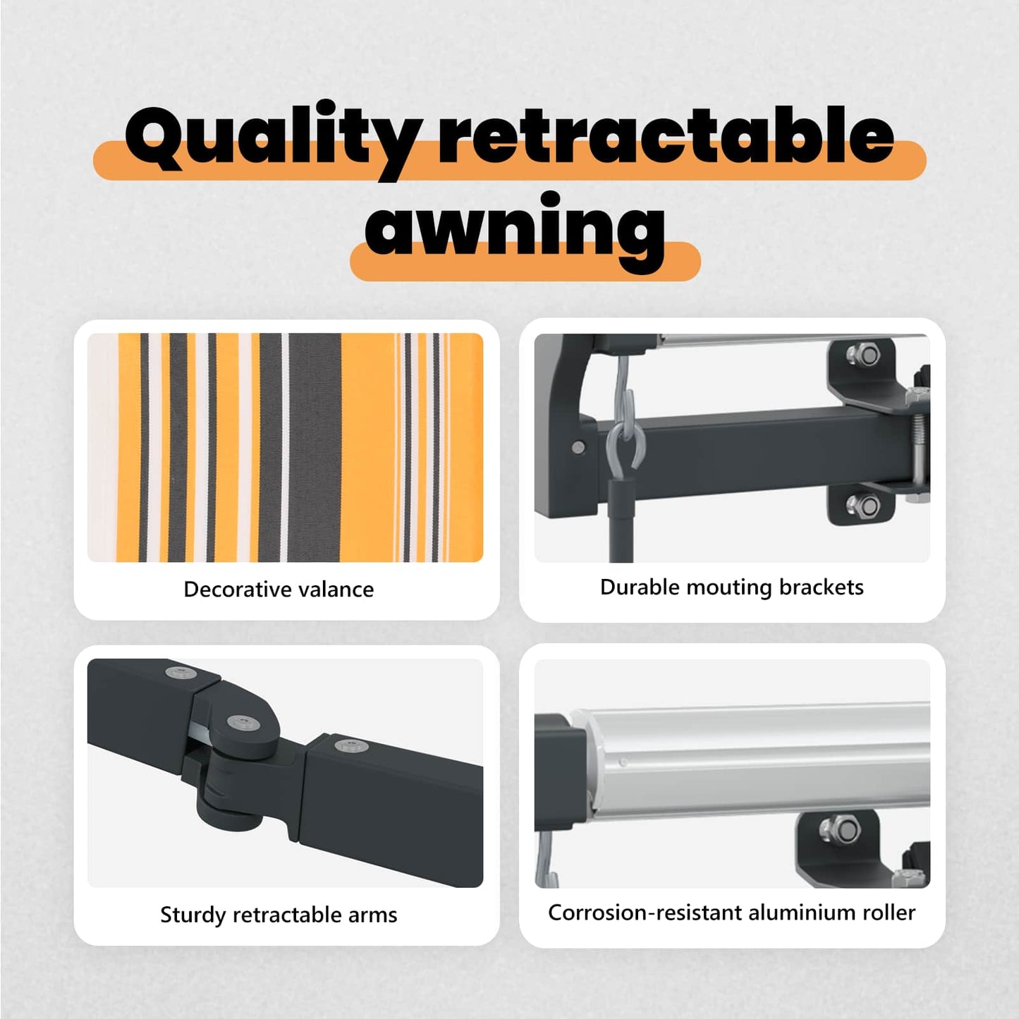 Retractable Awning Multicolour 450 x 350 cm
