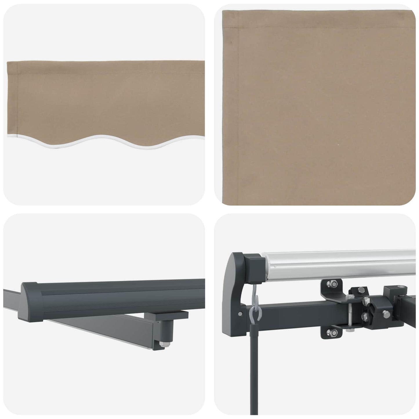 Retractable Awning Manual Beige 450 x 350 cm Fabric
