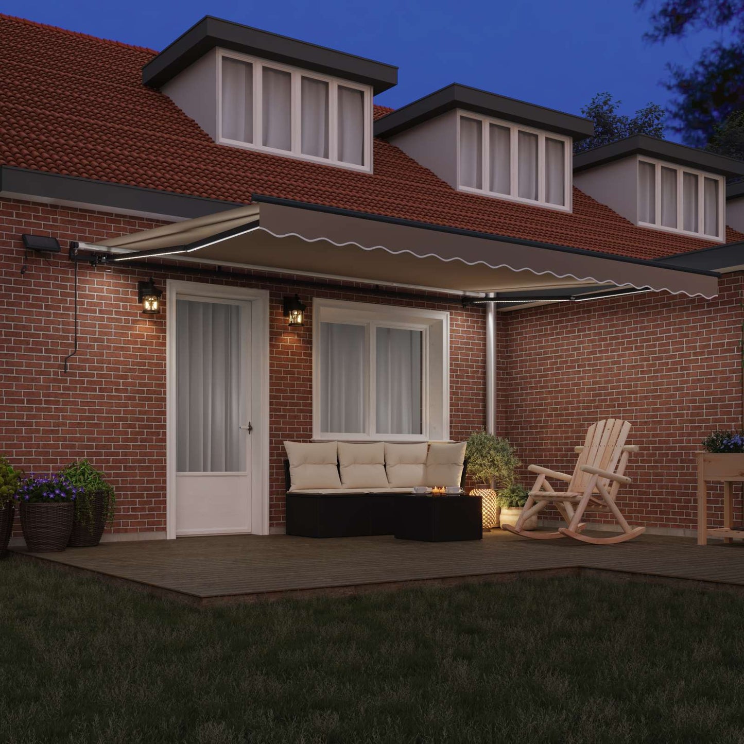 Retractable Awning Manual Beige 450 x 350 cm Fabric