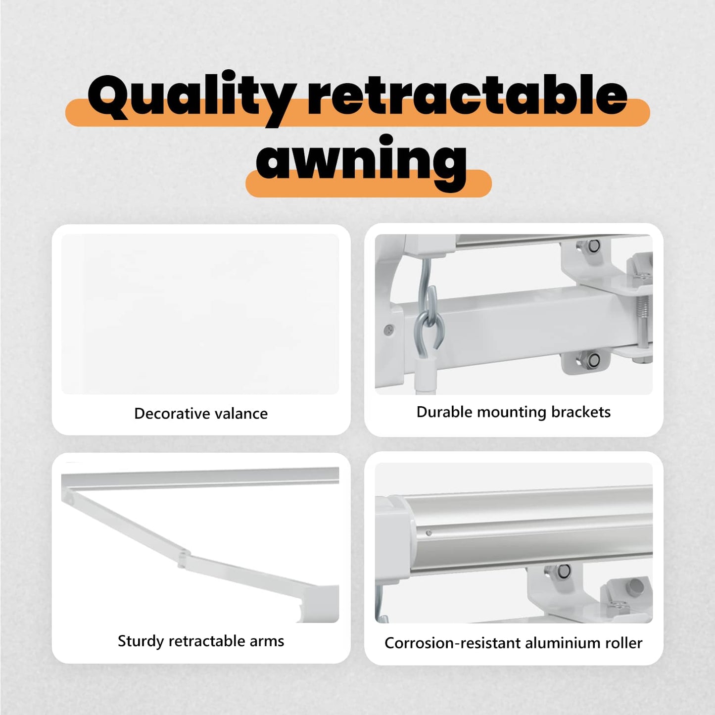 Retractable Awning White 450 x 350 x 165 cm