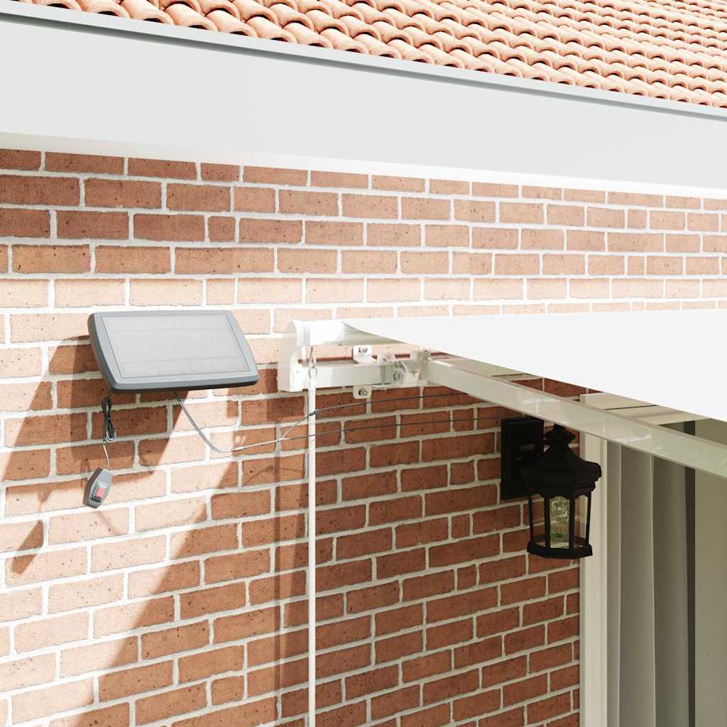 Retractable Awning Manual White 450 x 350 cm Fabric and Steel
