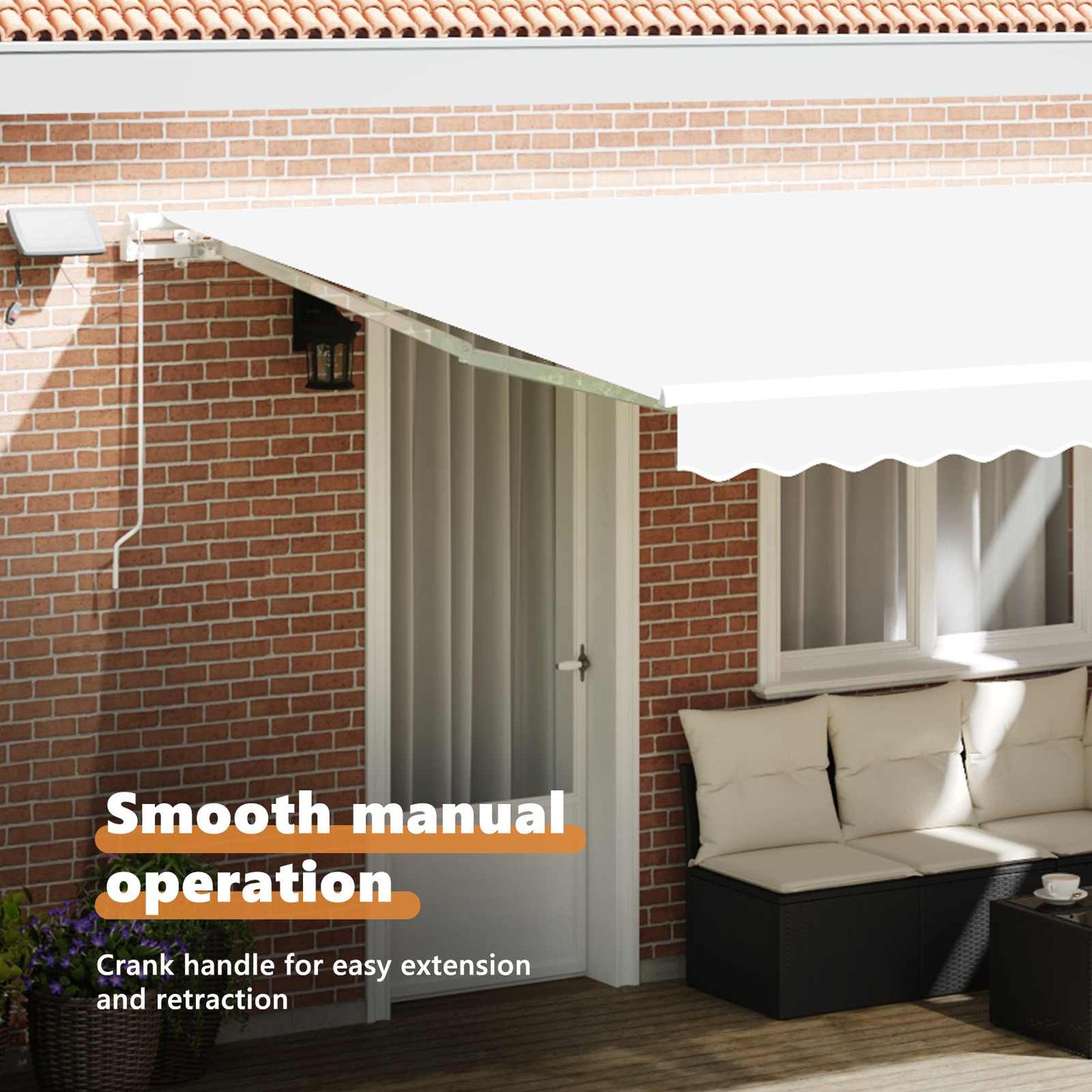 Retractable Awning White 450 x 350 cm Fabric and Aluminium