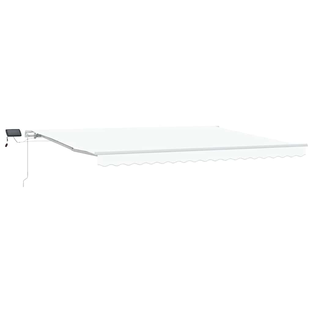 Retractable Awning Manual White 450 x 350 cm Fabric and Steel