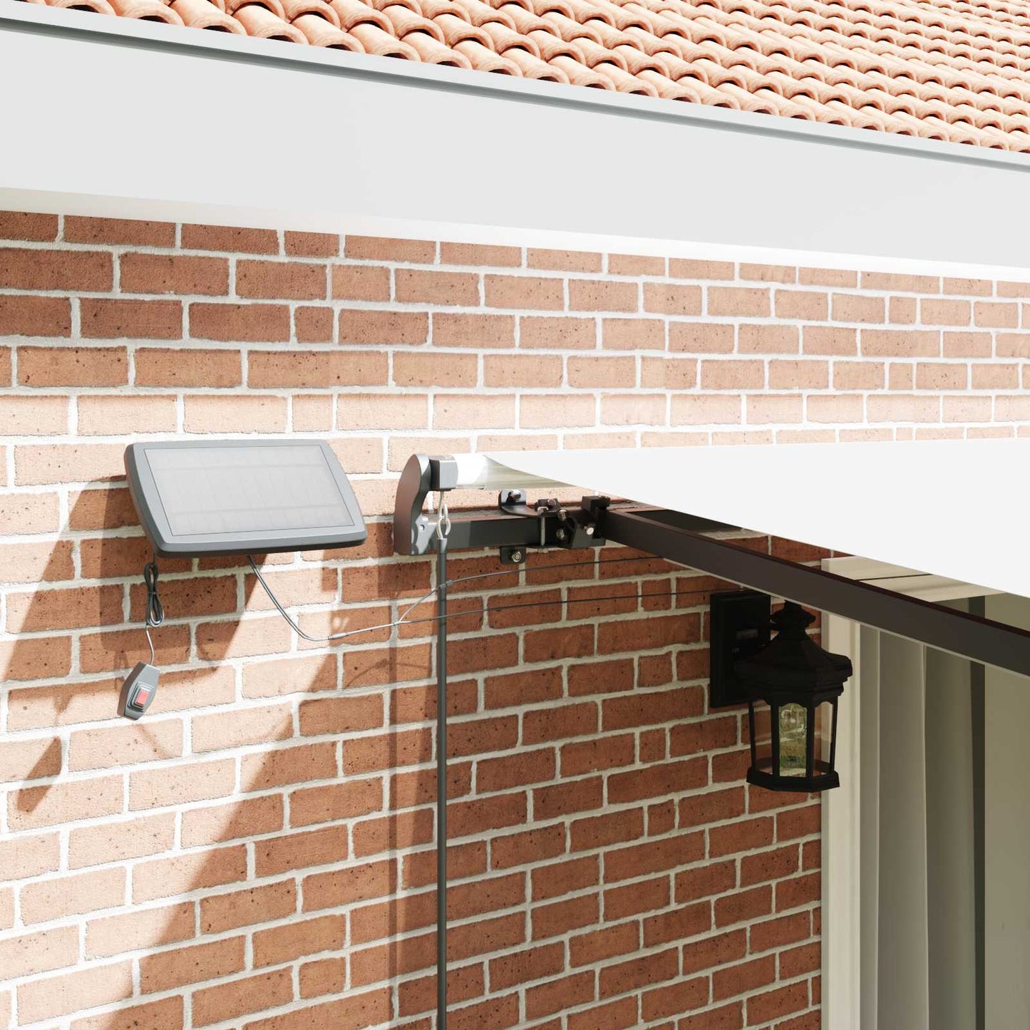 Retractable Awning White 450 x 350 cm Fabric