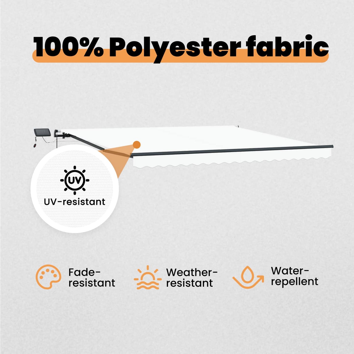 Retractable Awning White 450 x 350 cm Fabric and Aluminium