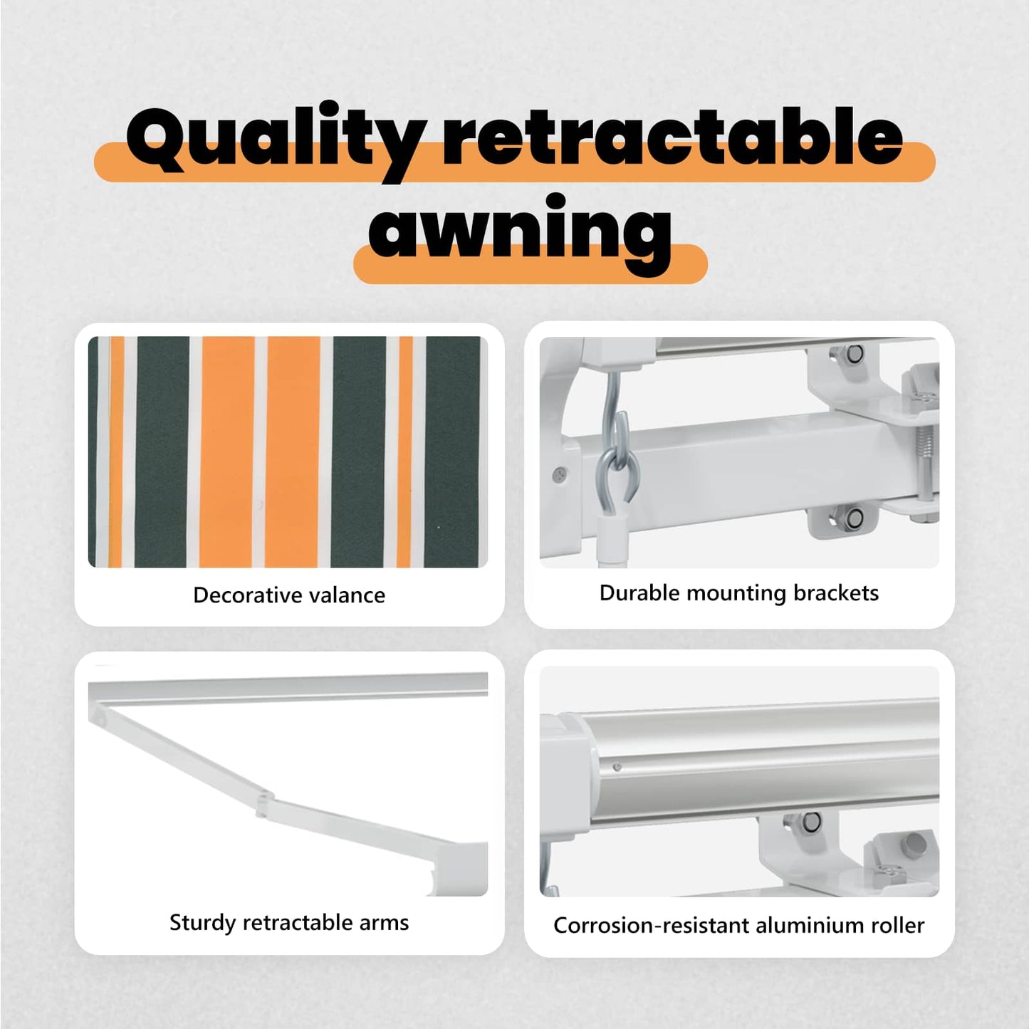 Retractable Awning Green and Yellow 450 x 350 x 165 cm