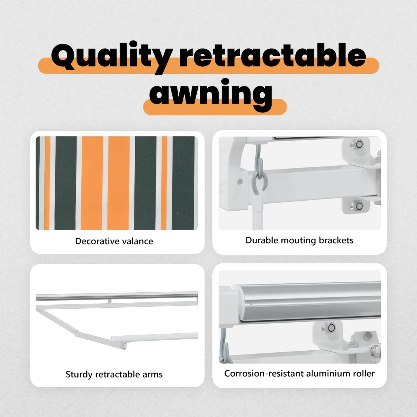 Retractable Awning Green and yellow 450 x 350 cm