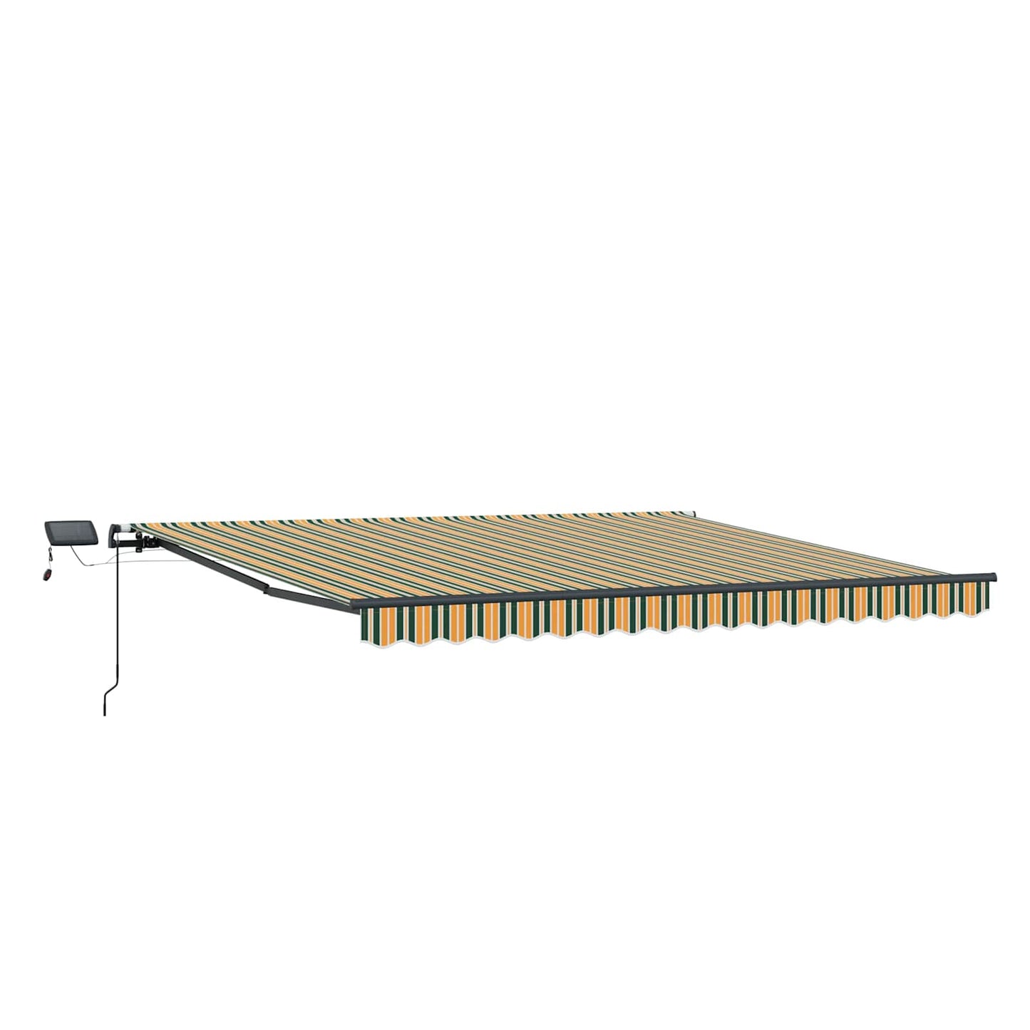 Retractable Awning Manual Green and yellow 450 x 350 cm Fabric