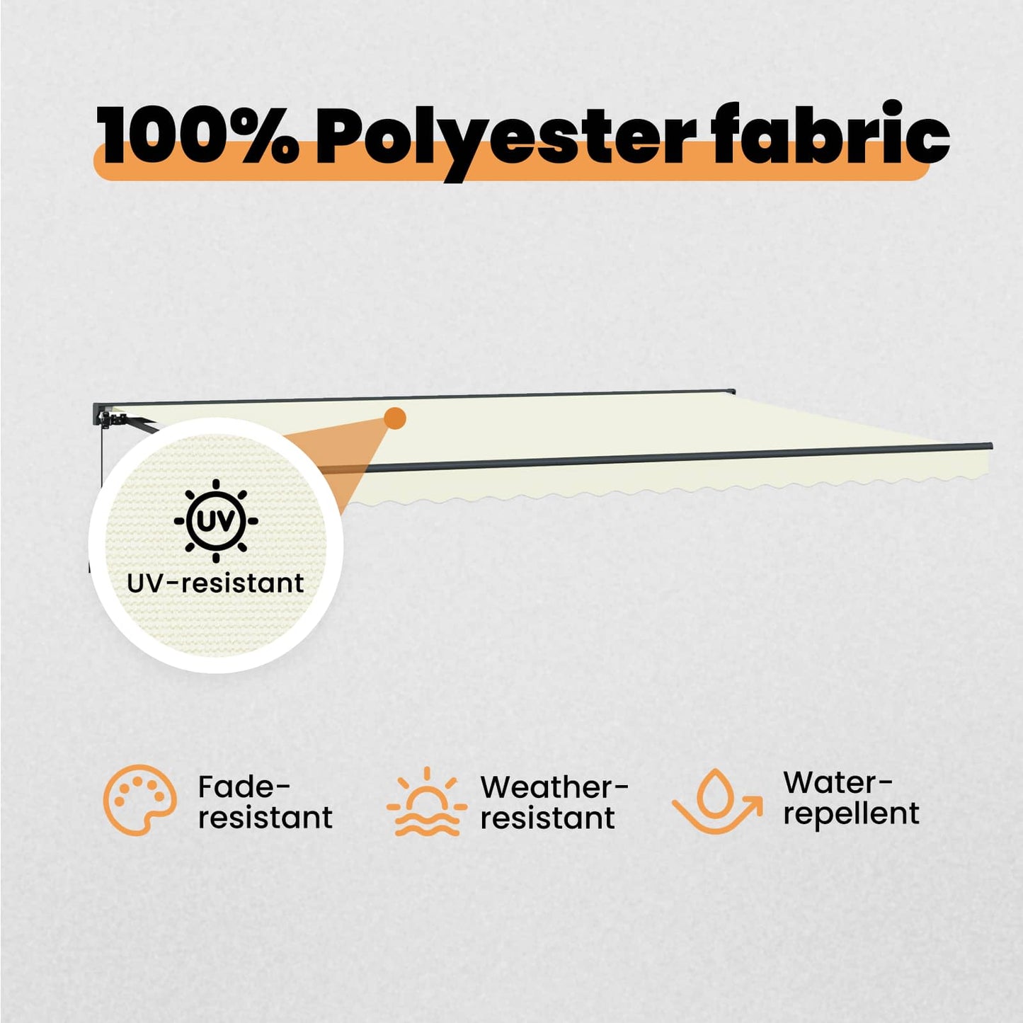 Awning Frame Cream 500 x 300 cm Polyester with PU coating