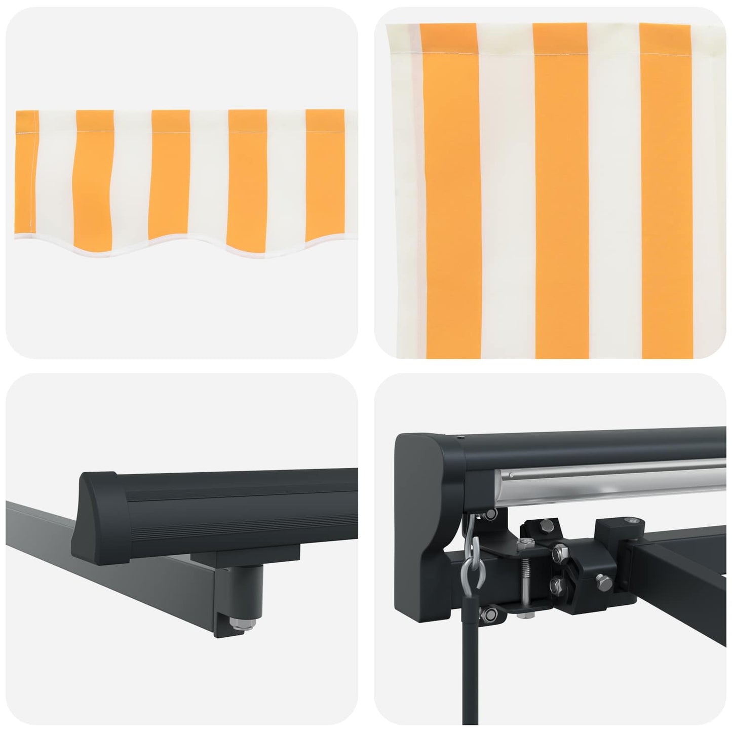 Awning Frame Yellow and White 500 x 300 cm