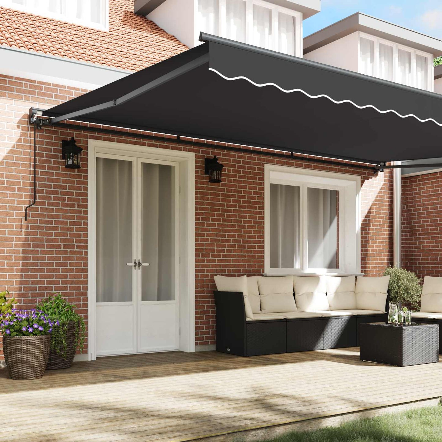 Awning Frame Anthracite 500 x 300 cm Polyester with PU coating