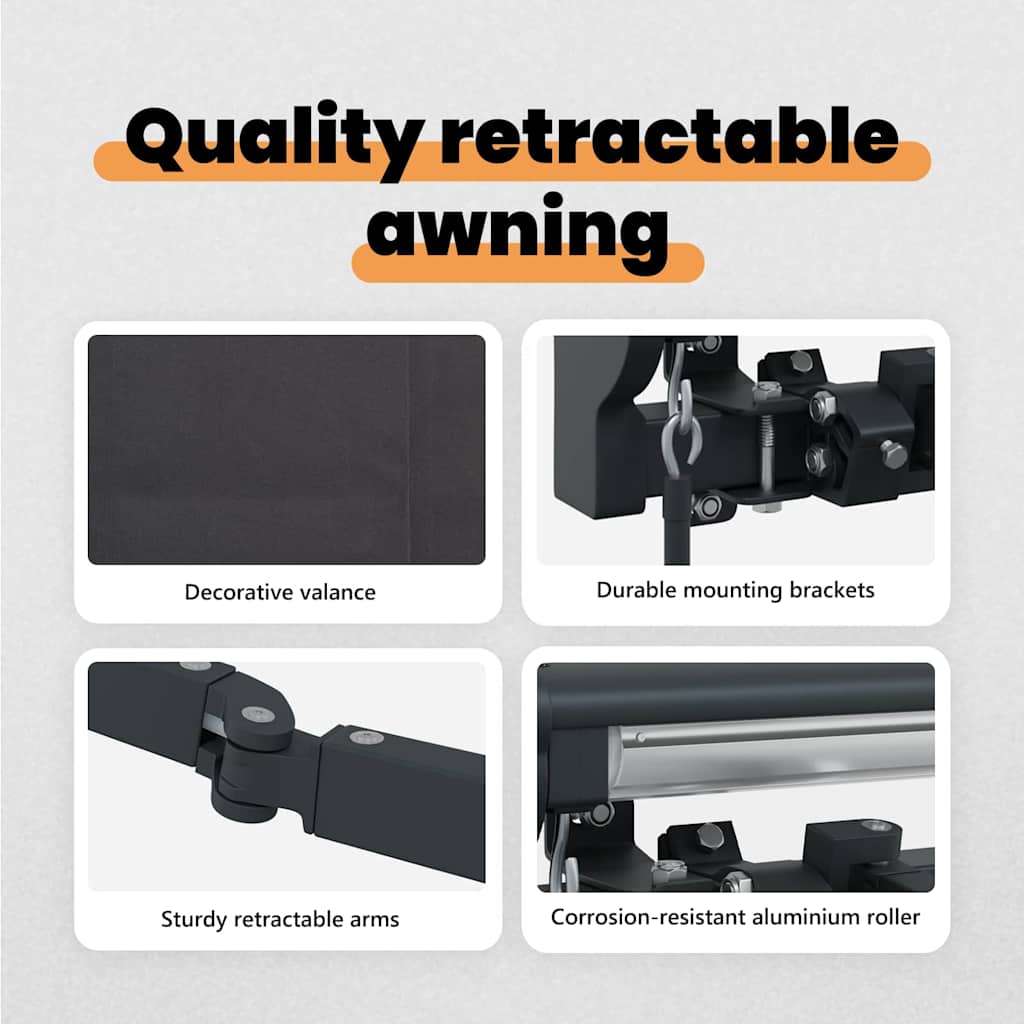 Awning Frame Anthracite 500 x 300 cm Polyester with PU coating