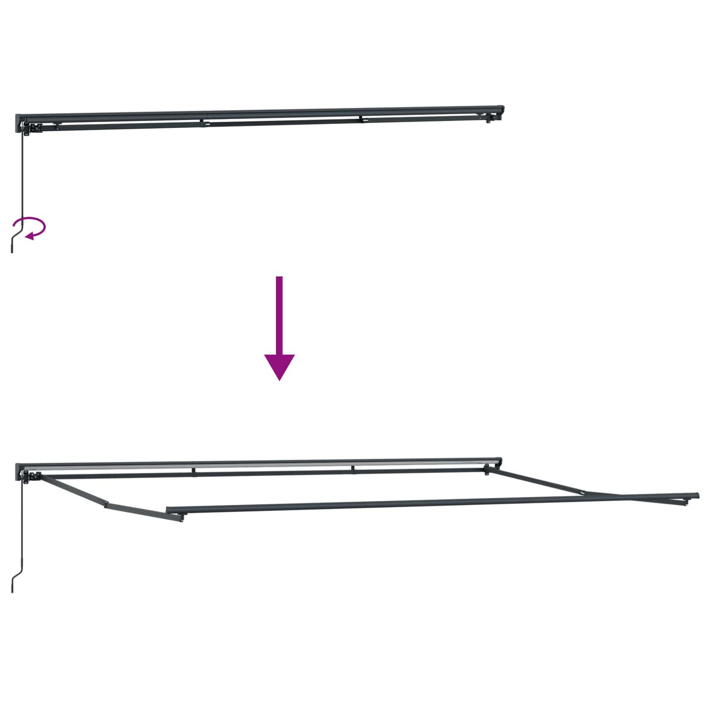 Awning Frame Anthracite 500 x 300 cm Polyester with PU coating