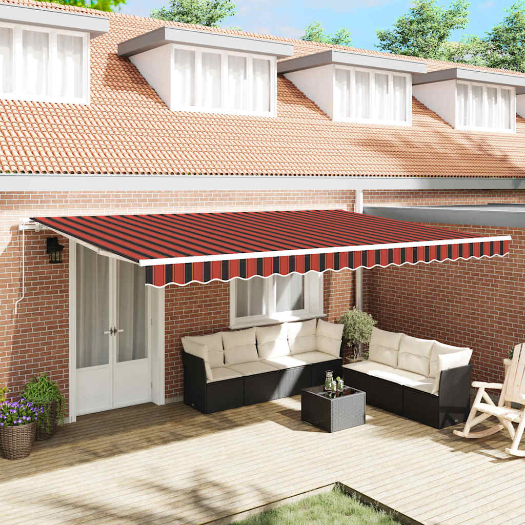 Awning Orange and Brown 500 x 300 x 165 cm Polyester and Metal