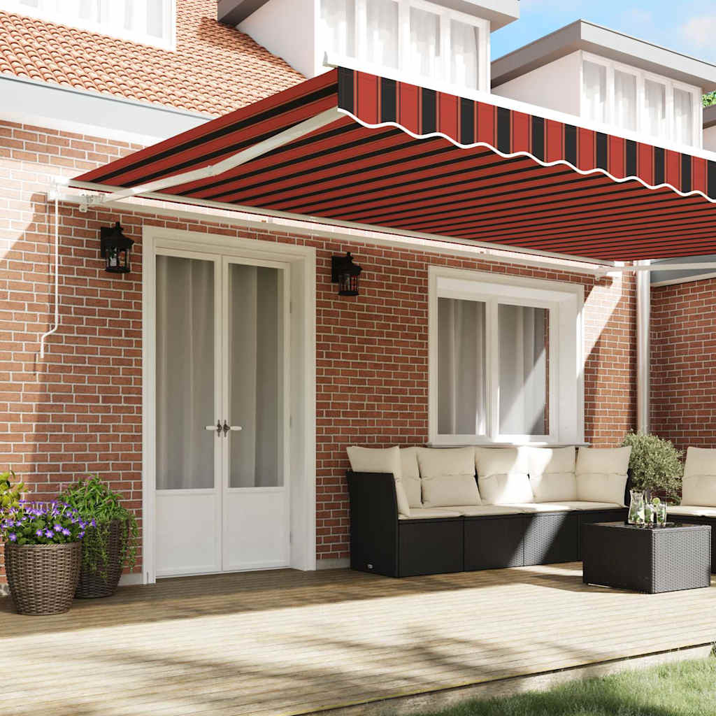Awning Orange and Brown 500 x 300 x 165 cm Polyester and Metal
