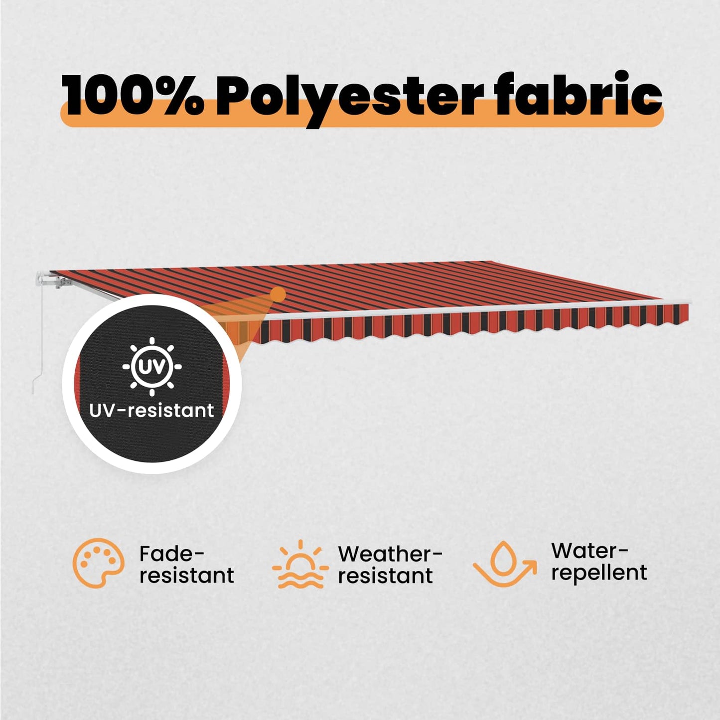 Retractable Awning Orange and Brown 500 x 300 x 165 cm