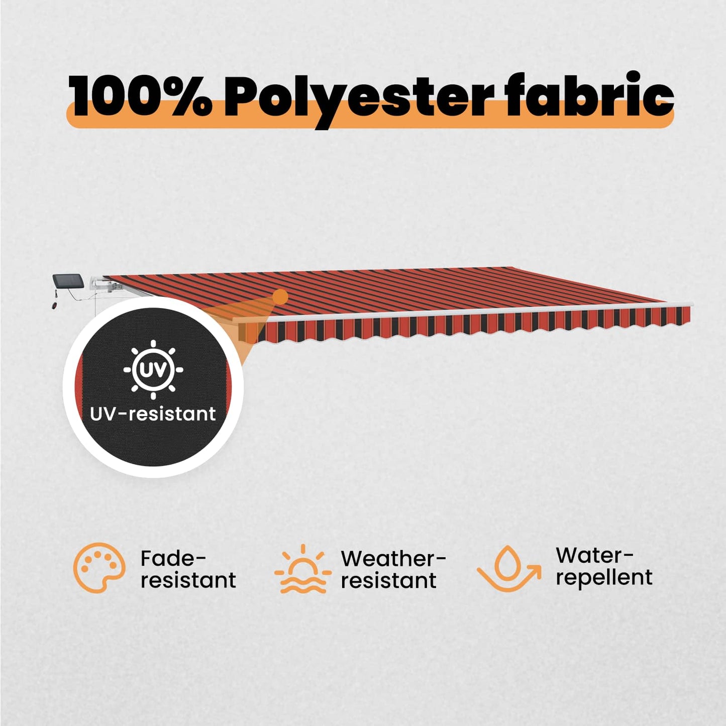 Retractable Awning Orange and brown 500 x 300 cm
