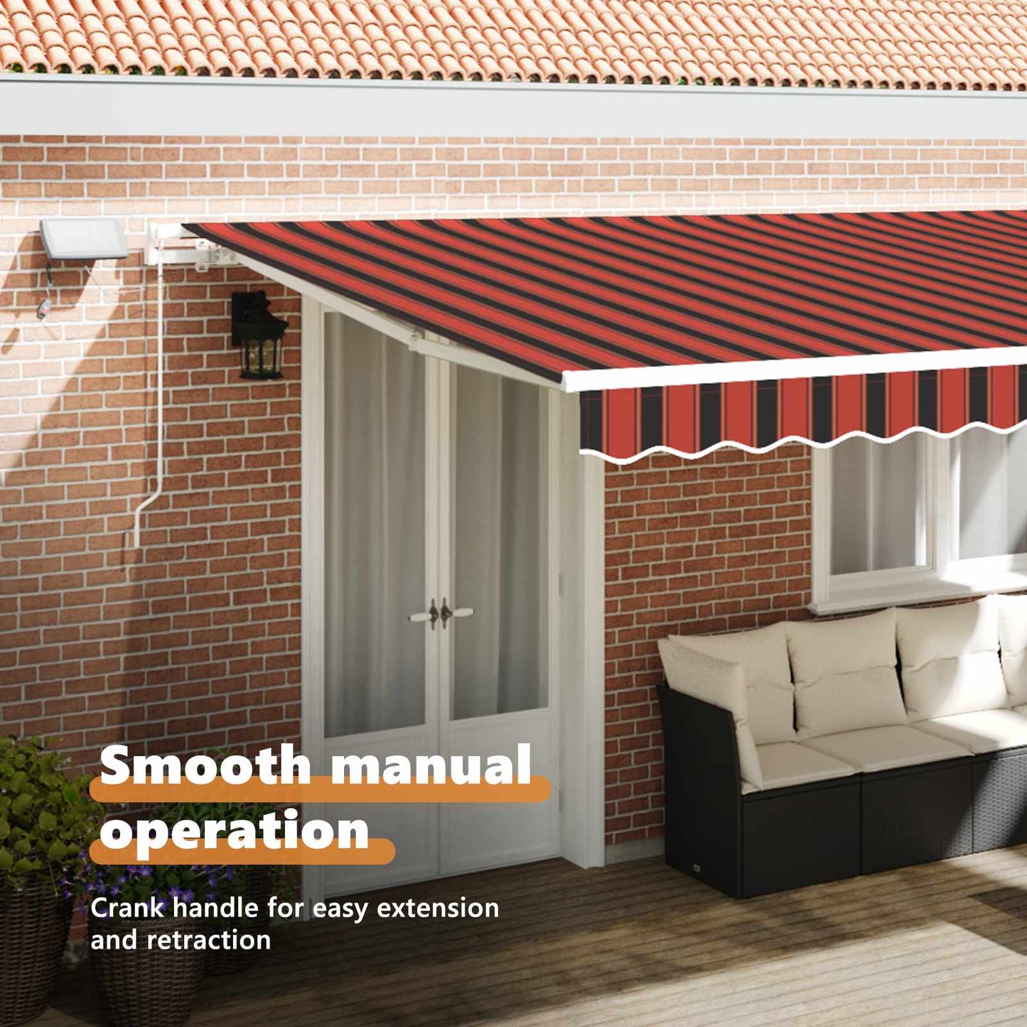 Retractable Awning Orange and brown 500 x 300 cm