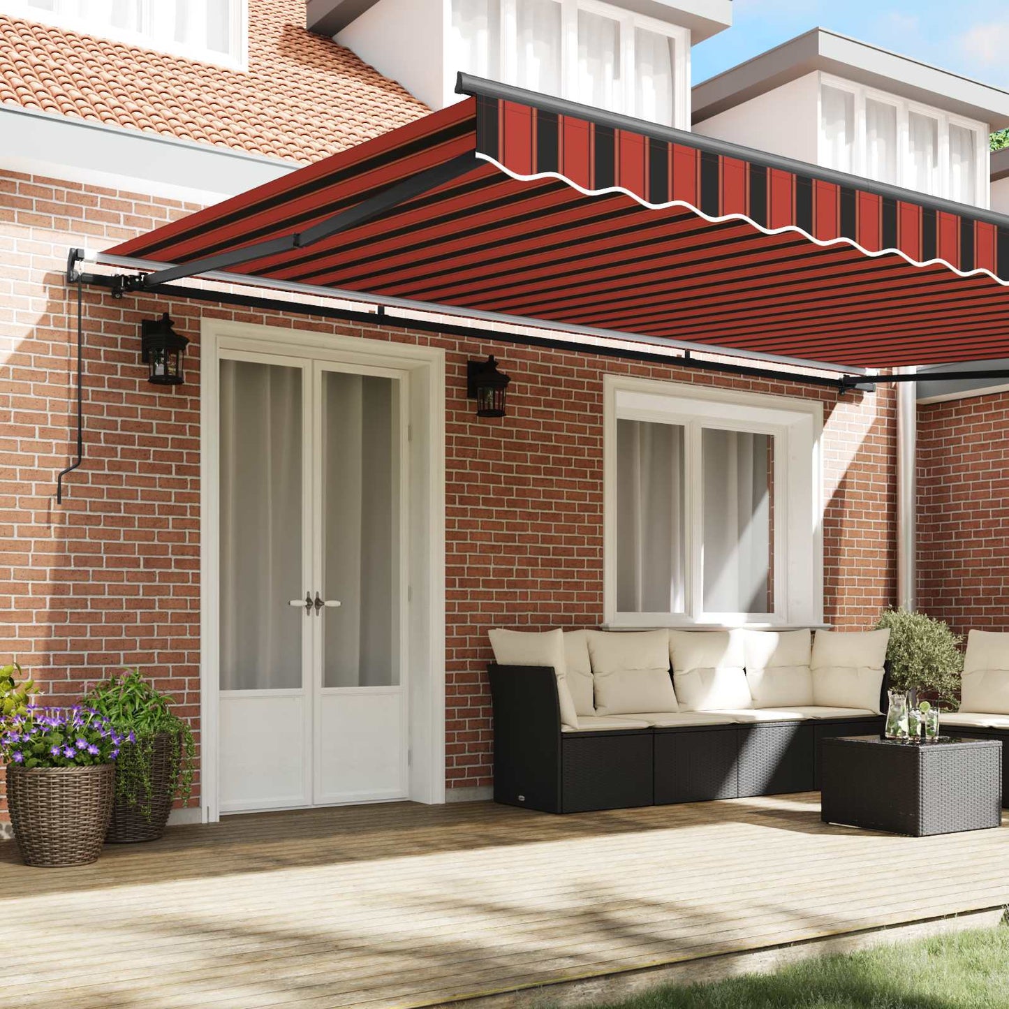 Retractable Awning Orange and brown 500 x 300 cm