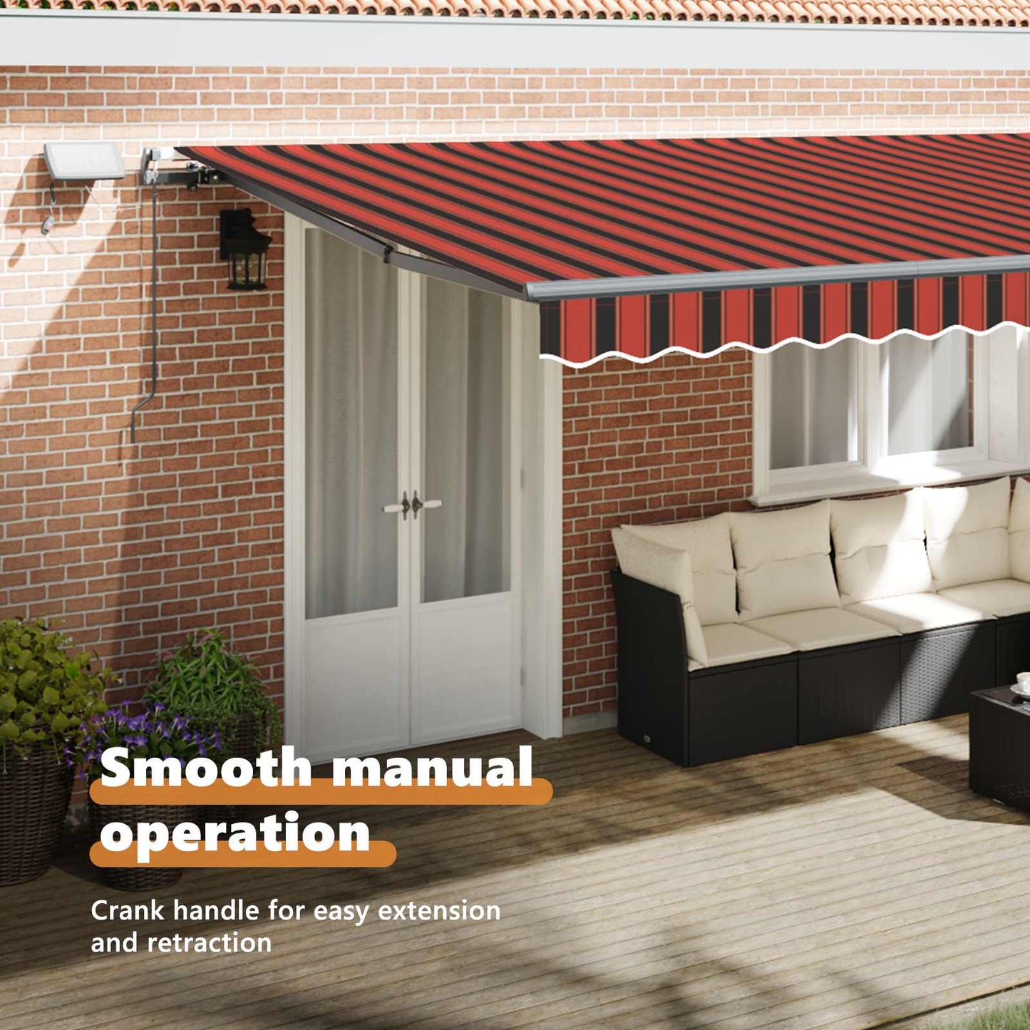 Retractable Awning Orange and brown 500 x 300 cm
